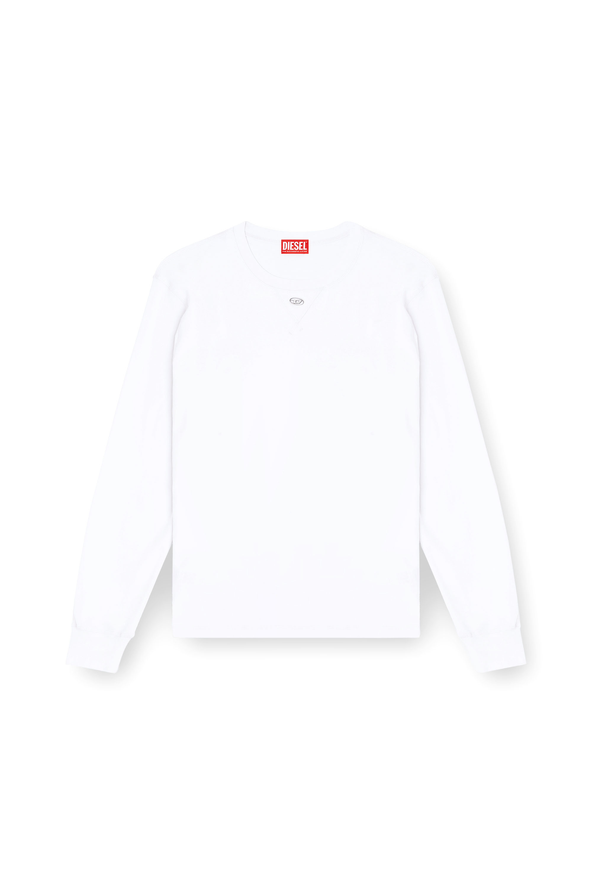 Diesel - T-MADJUST-LS-TR, Male's 長袖Tシャツ in ホワイト - 3