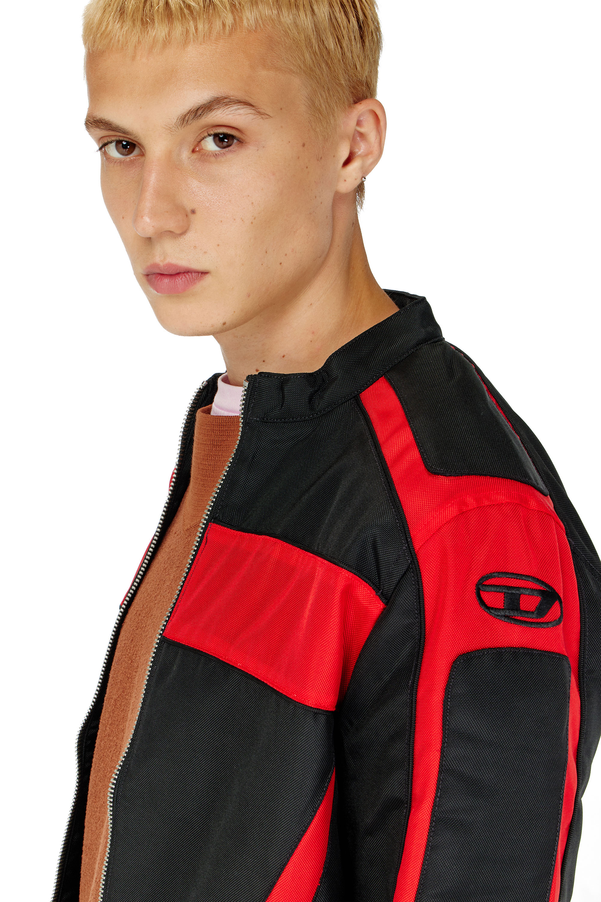 Diesel - J-ADAM-PDAI, Male's ジャケット in ブラック/レッド - 4