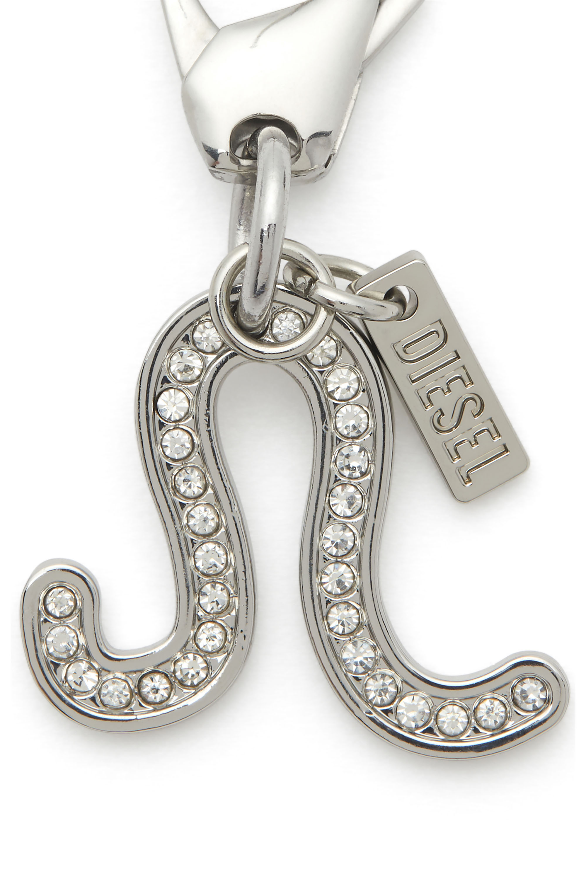 Diesel - CHARM LEO, Unisex's Metal Leo charm with rhinestones in シルバー - 3