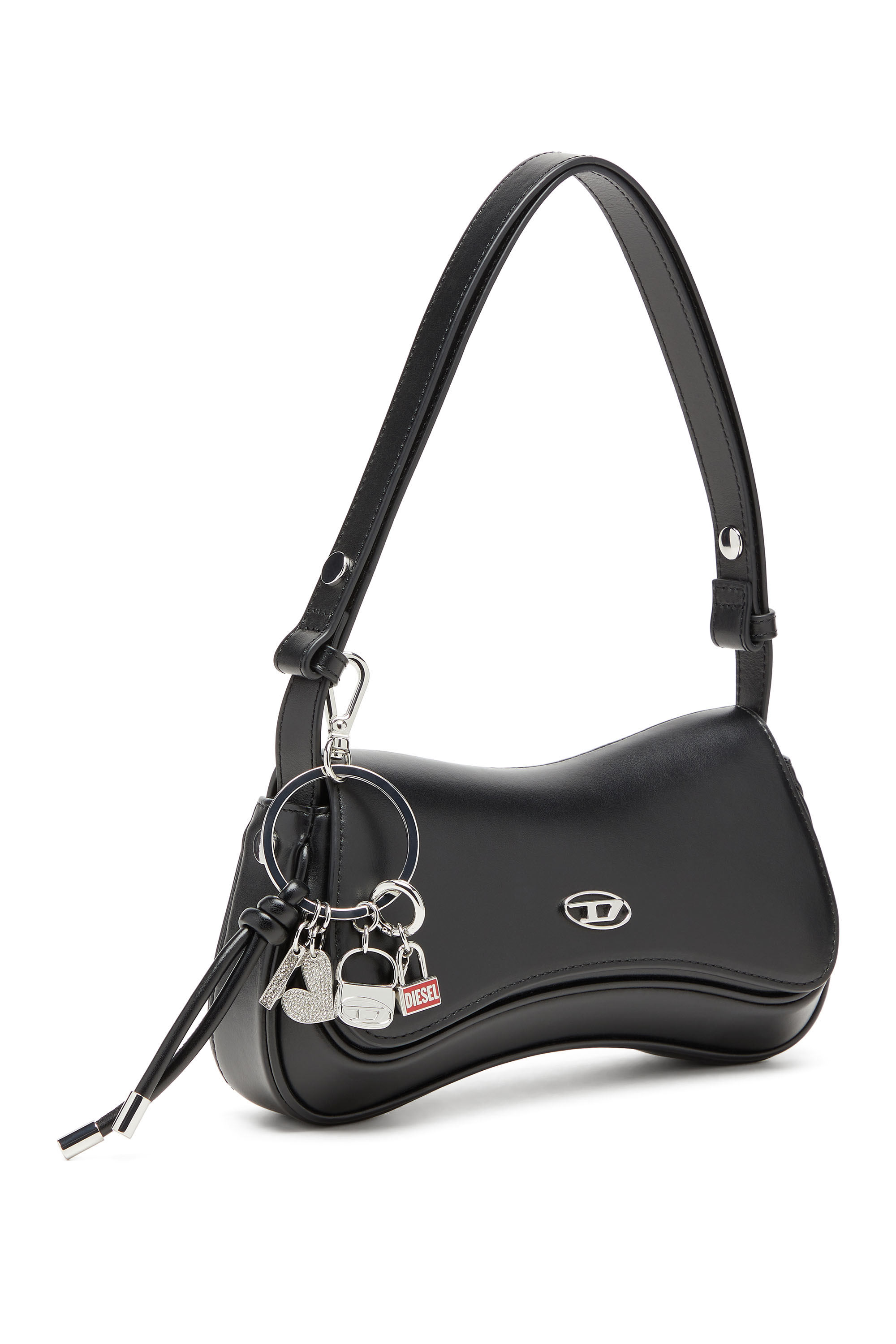 Diesel - MULTI III, Female's Keyring charm with heart and bag pendants in シルバー/ブラック - 3