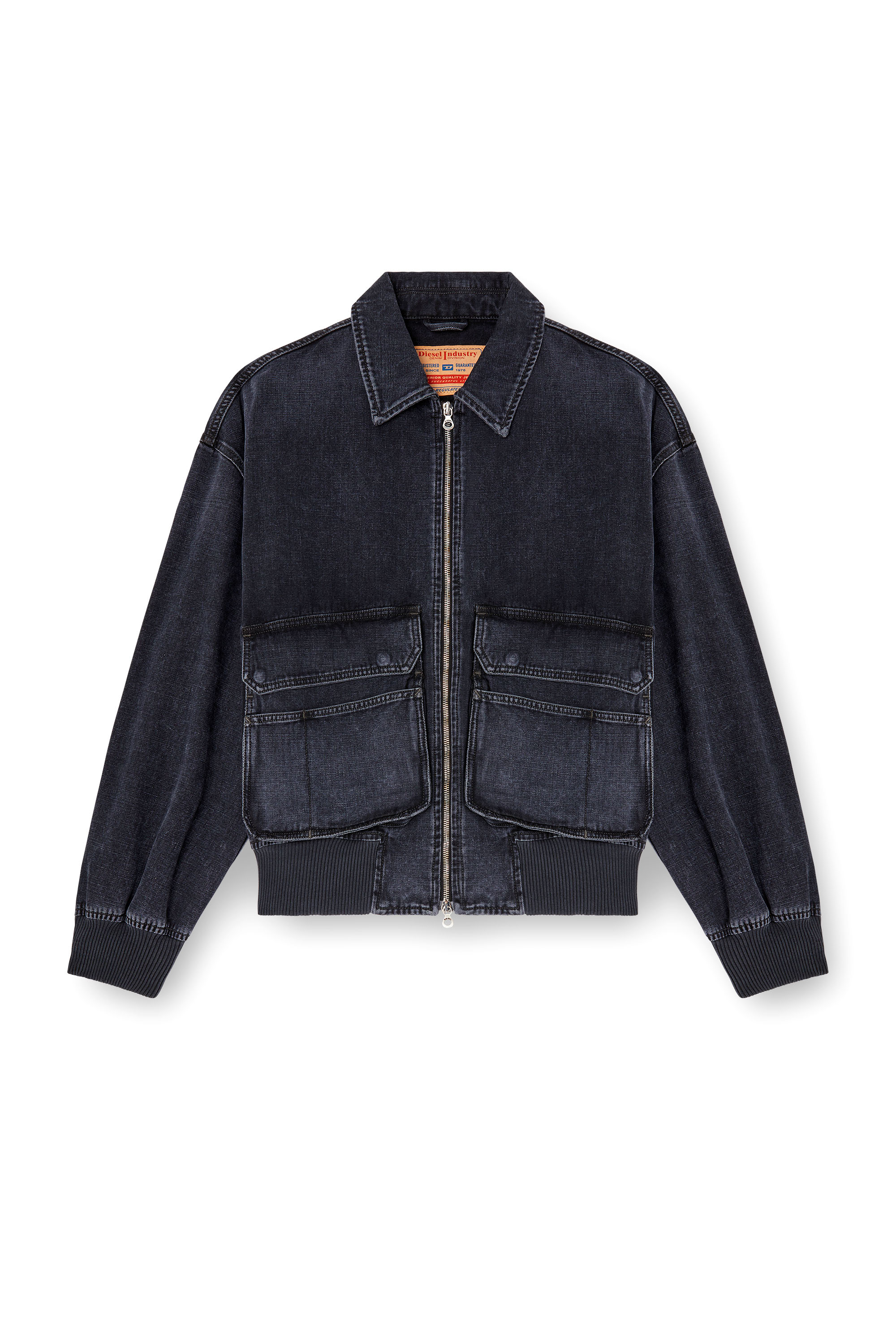 Diesel - D-KURZ, Unisex's Jacket in batavia-weave denim in ブラック - 2