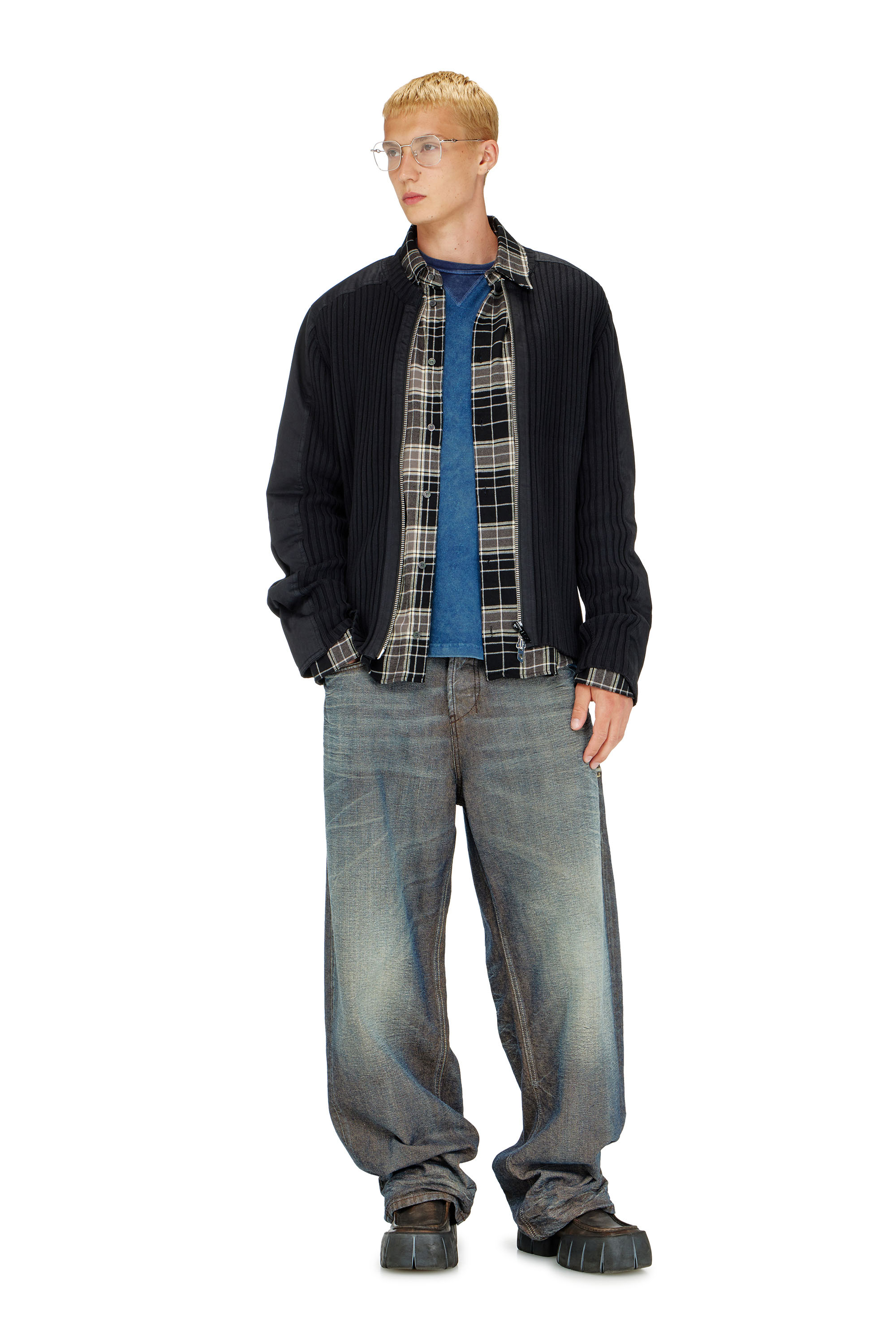 Diesel - K-MATTY, Male's ジップカーディガン in ブラック - 2