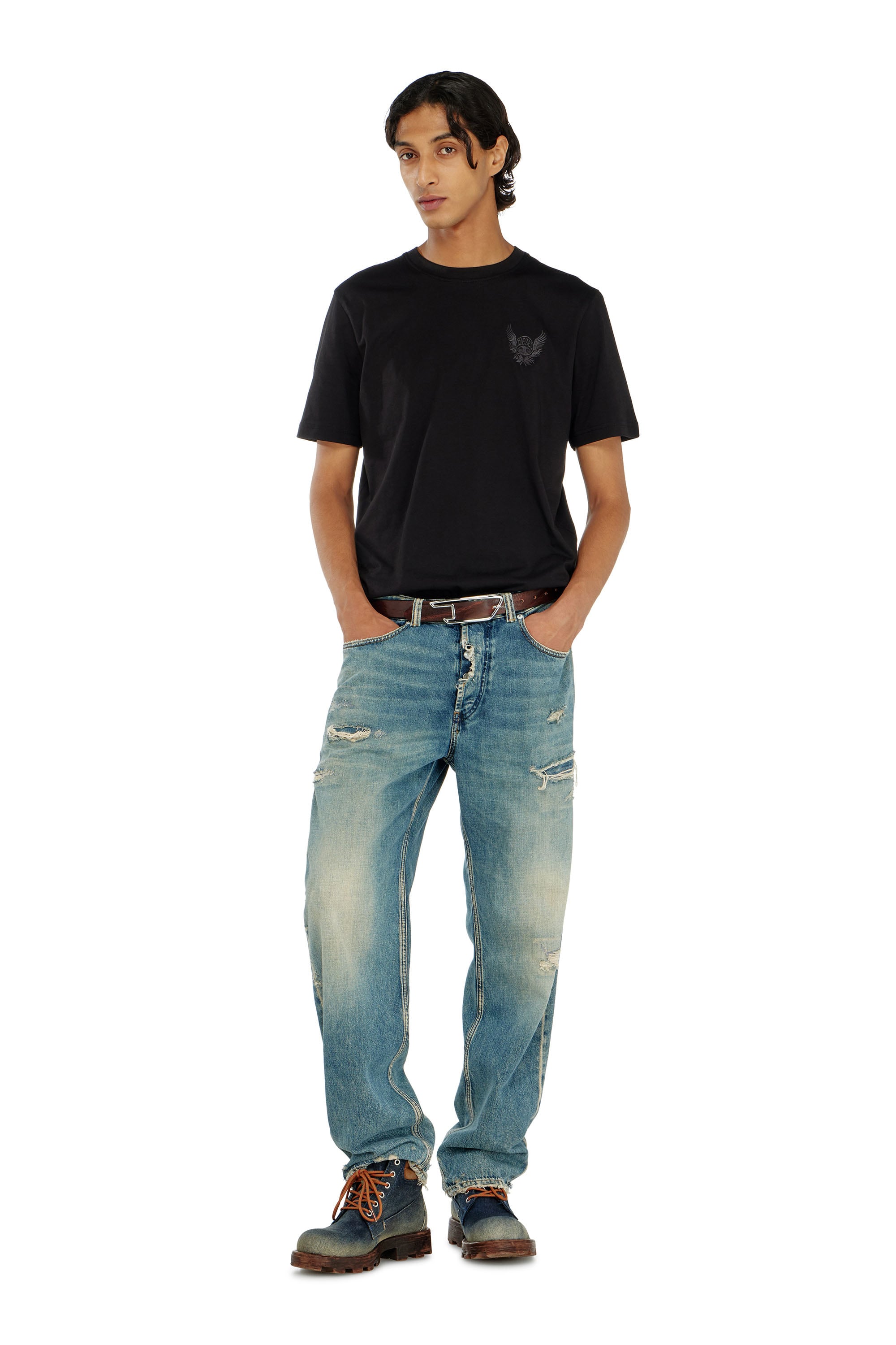 Diesel - T-ADJUST-AA8, Male's Tシャツ in ブラック - 2