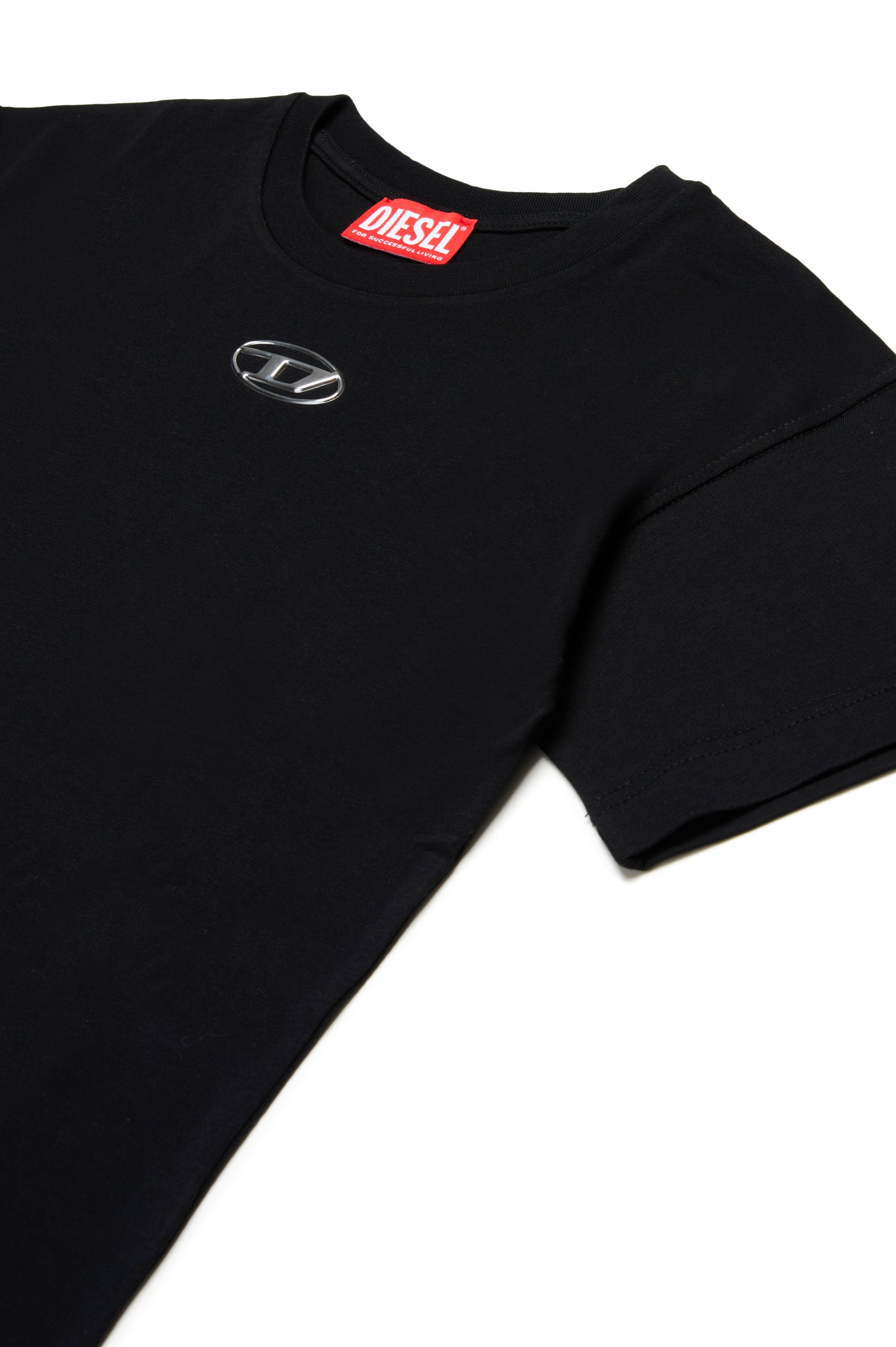 Diesel - TMARCUS OVER, Male's T-shirt with metallic Oval D in ブラック - 3