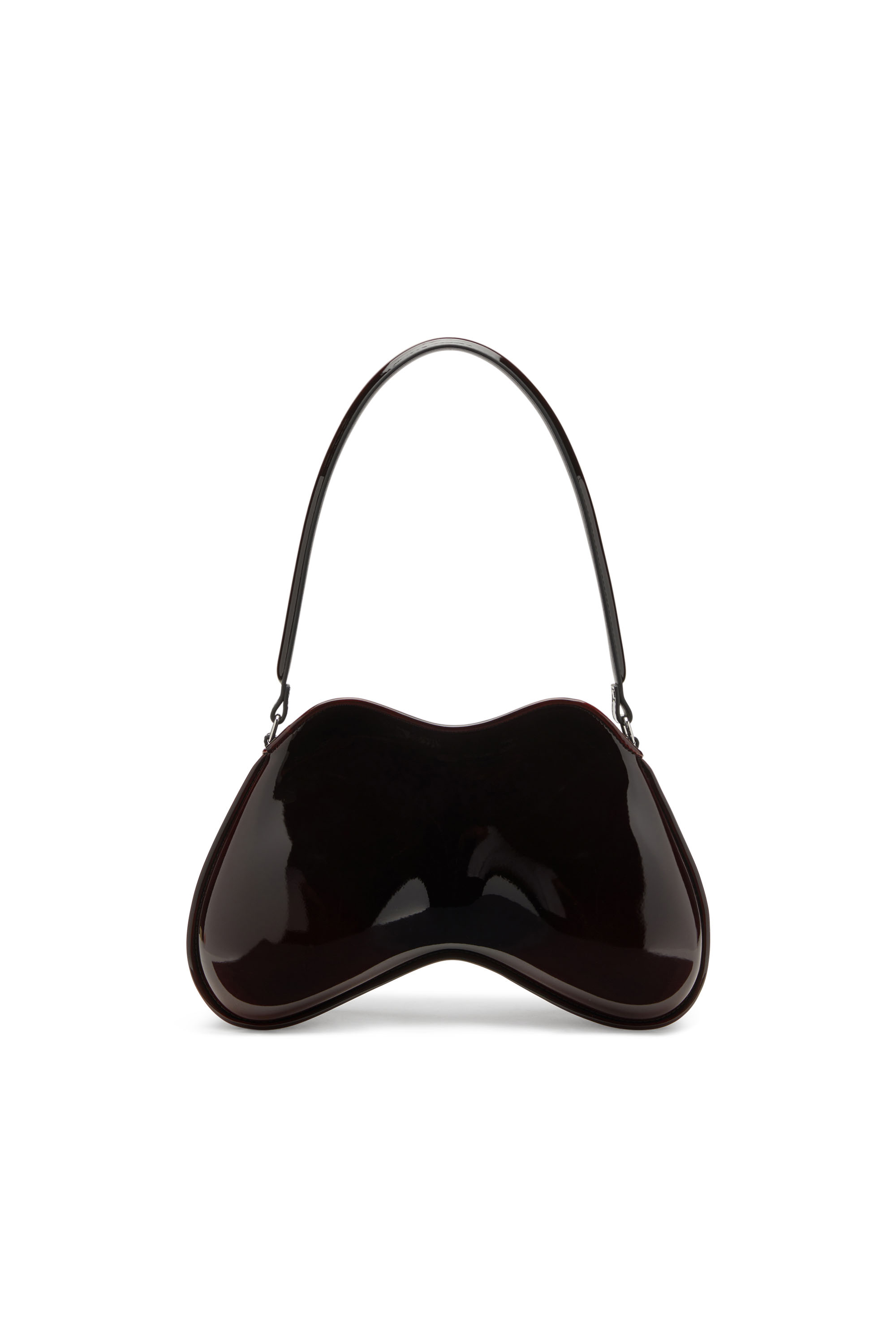 Diesel - DOUBLE-D SHOULDER, Female's Double-D-Rigid shoulder bag in dégradé glossy PU in バーガンディー - 3