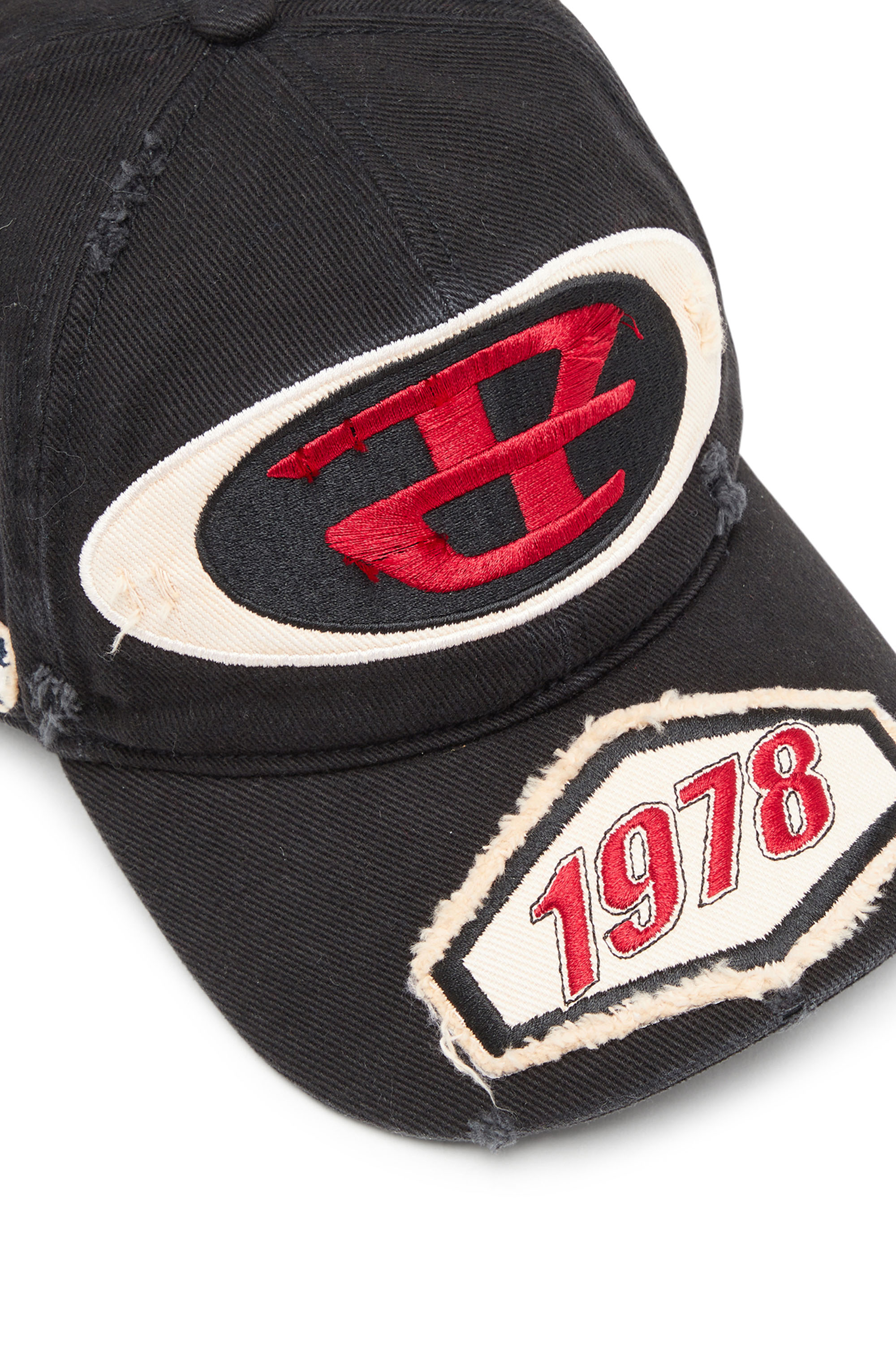 Diesel - C-BRAFF, Male's Baseball cap with embroidered patches in ブラック - 3