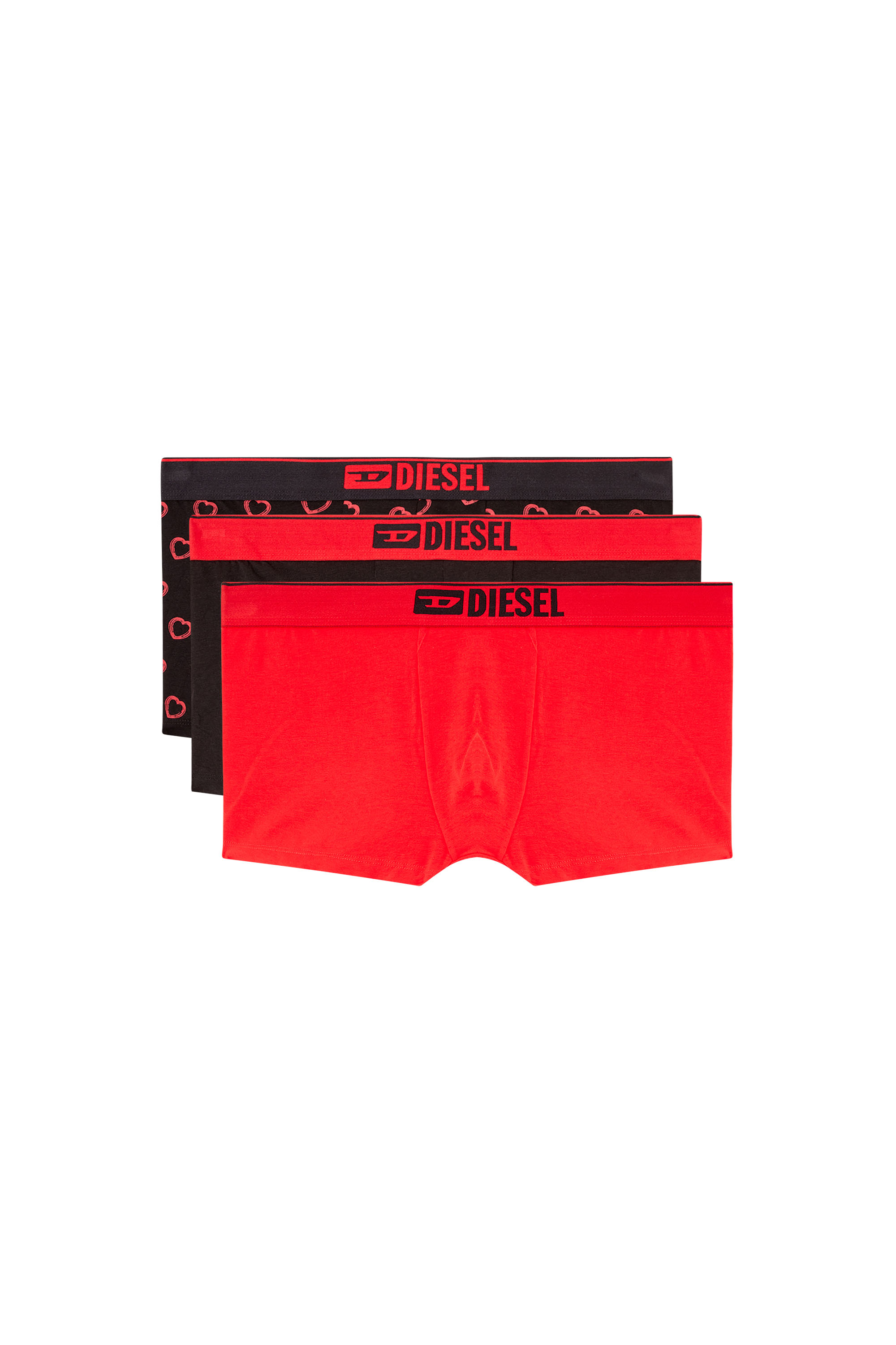 Diesel - DAMIEN-GFT-3PACK, Male's ボクサーパンツ3枚パック in レッド/ブラック - 2
