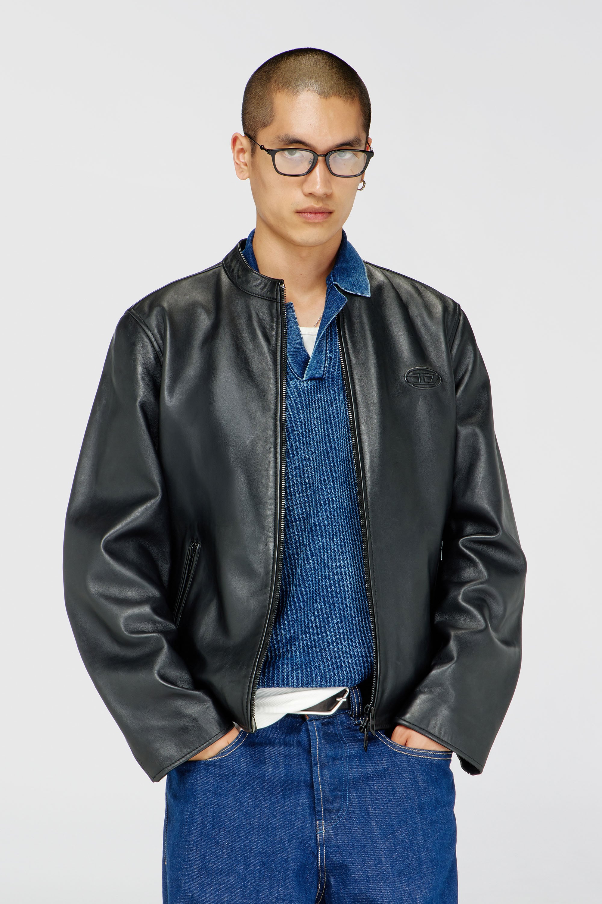 Diesel - L-TAD-WRD, Male's レザージャケット in ブラック - 1