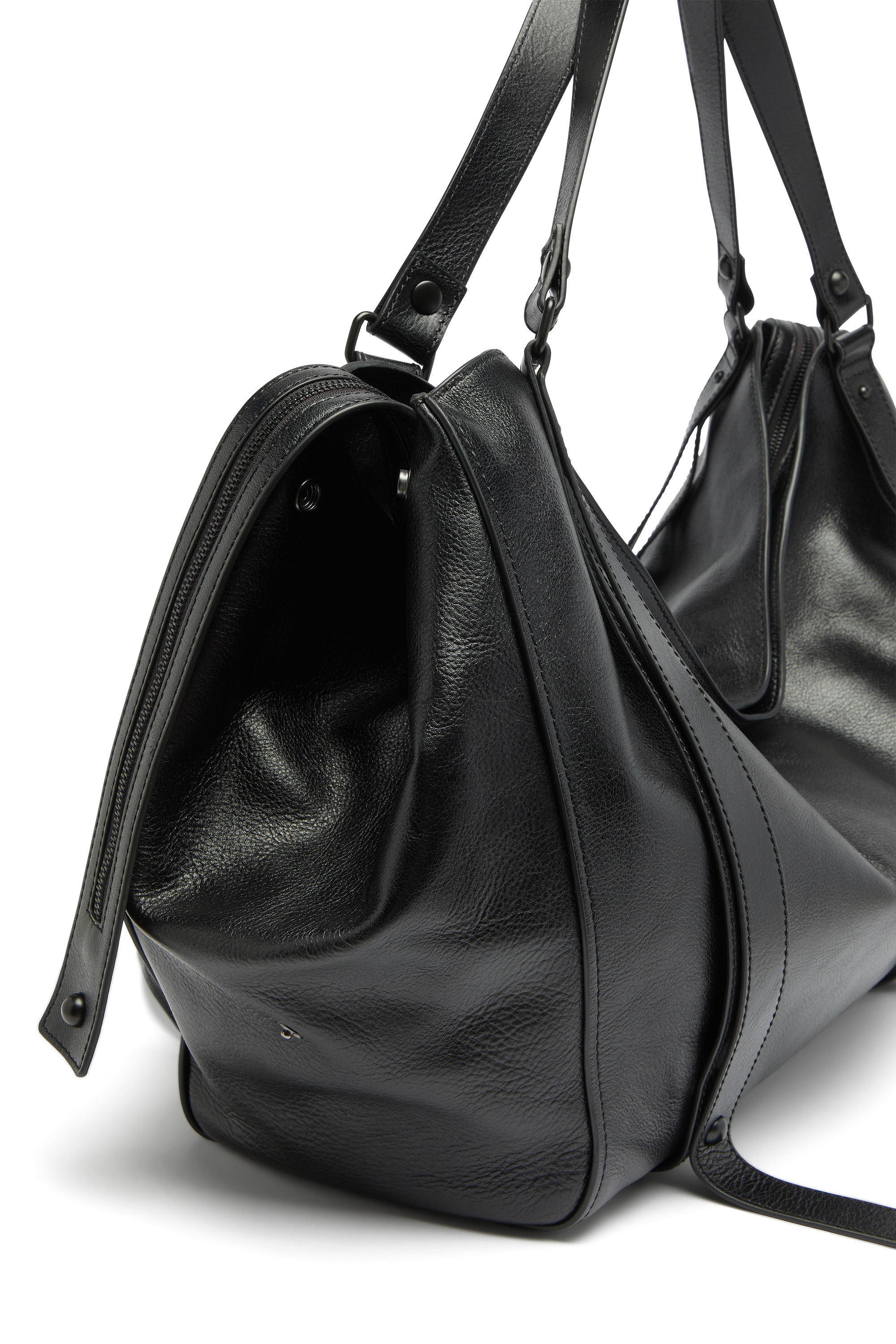 Diesel - D-ONE DUFFLE 48H, Unisex's D-One-Duffle bag in leather in ブラック - 6