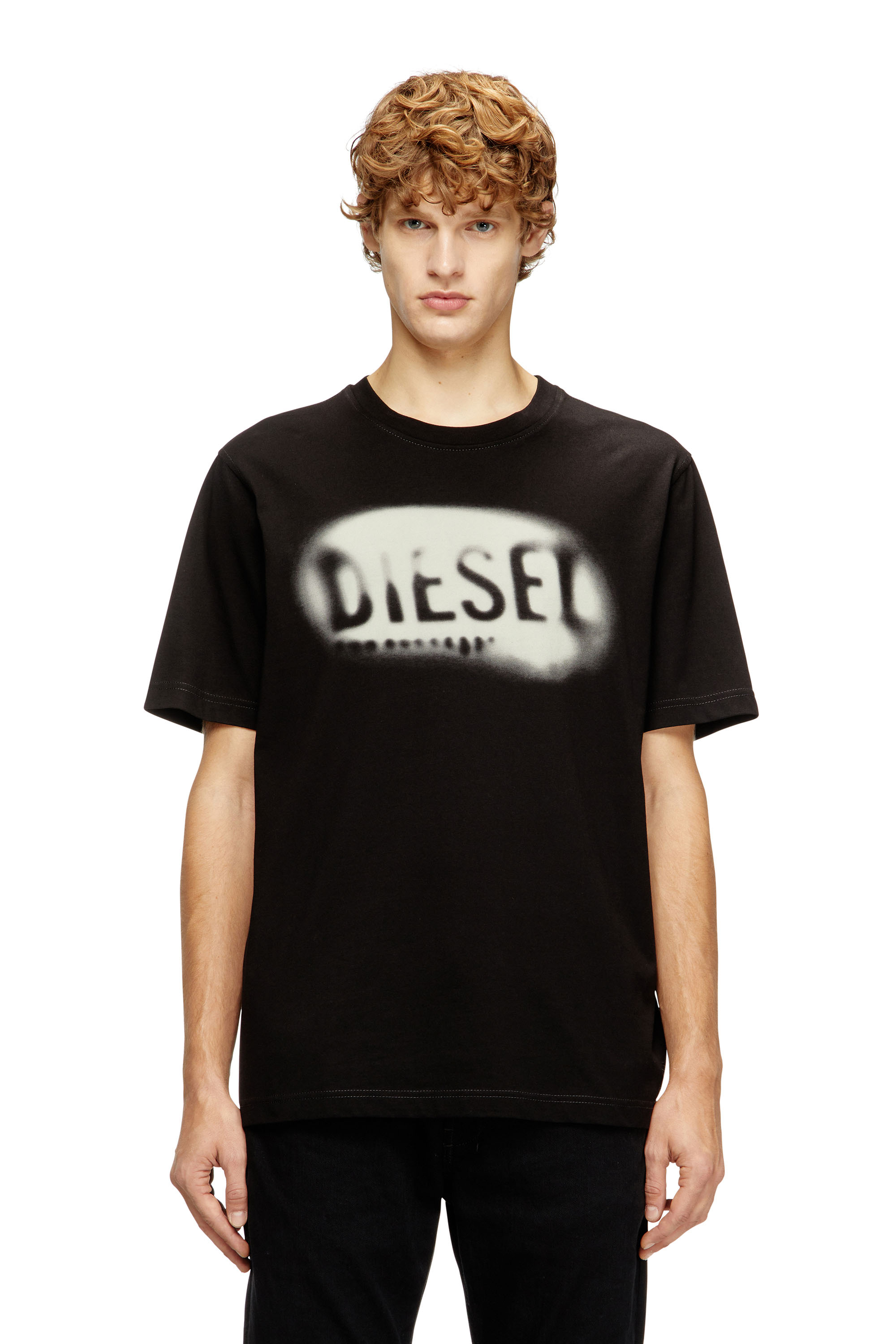 Diesel - T-ADJUST-V2, Male's Tシャツ in ブラック - 3