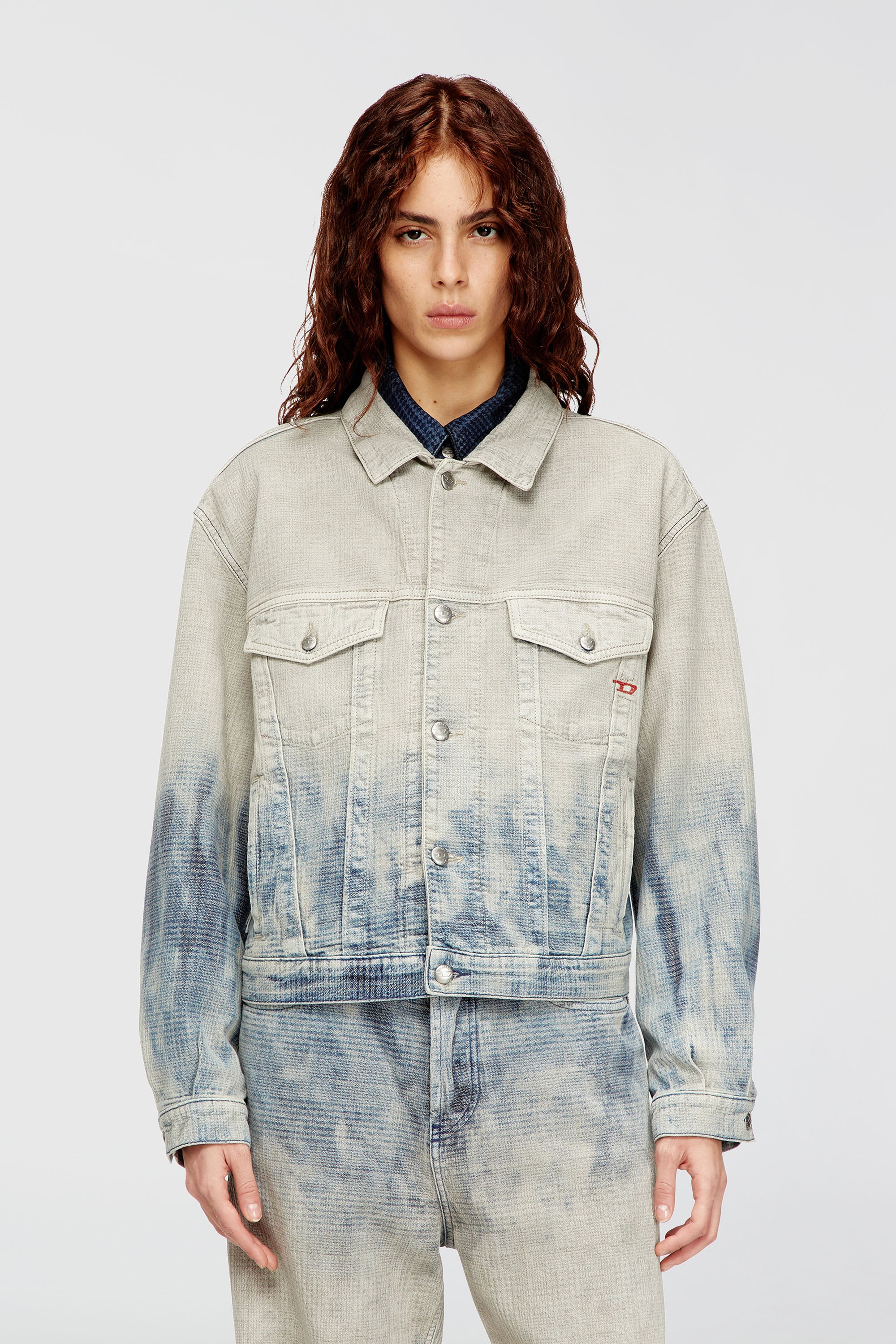Diesel - D-RANGER, Unisex's デニムジャケット in グレー/ブルー - 6