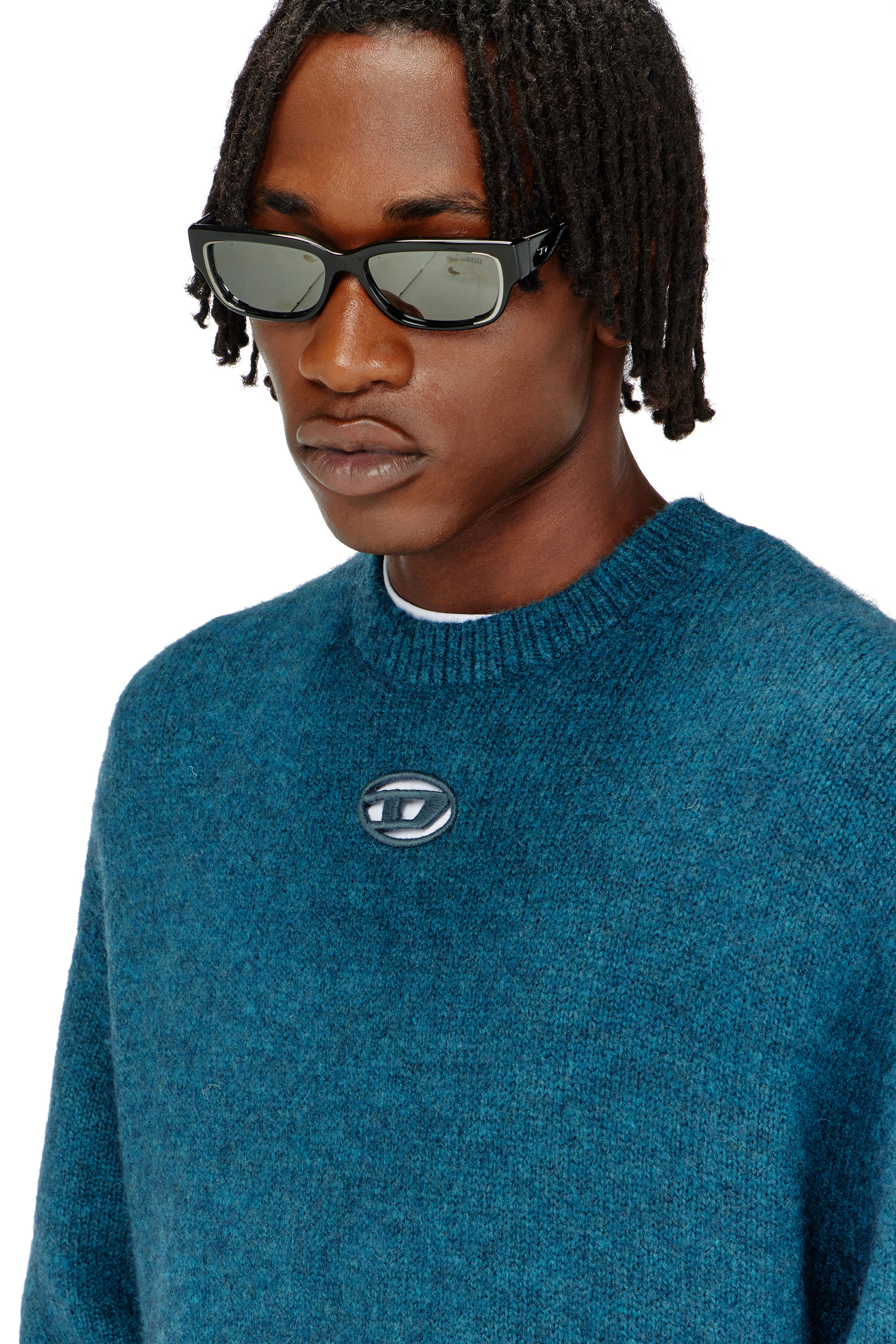 Diesel - K-AREESO, Male's プルオーバーニット in ウォーターグリーン - 4