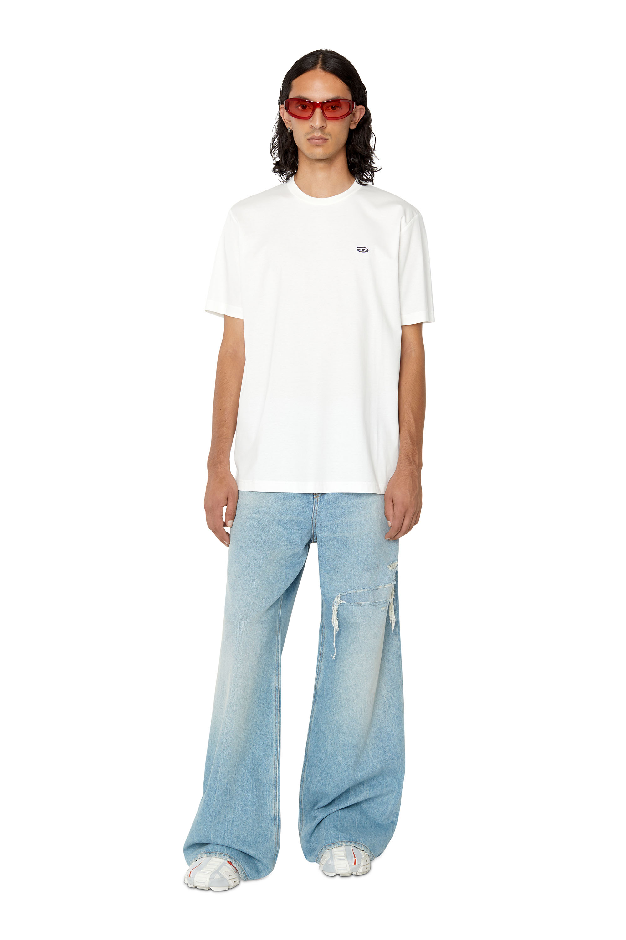 Diesel - T-JUST-DOVAL-PJ, Male's Tシャツ ワンポイント in ホワイト - 1