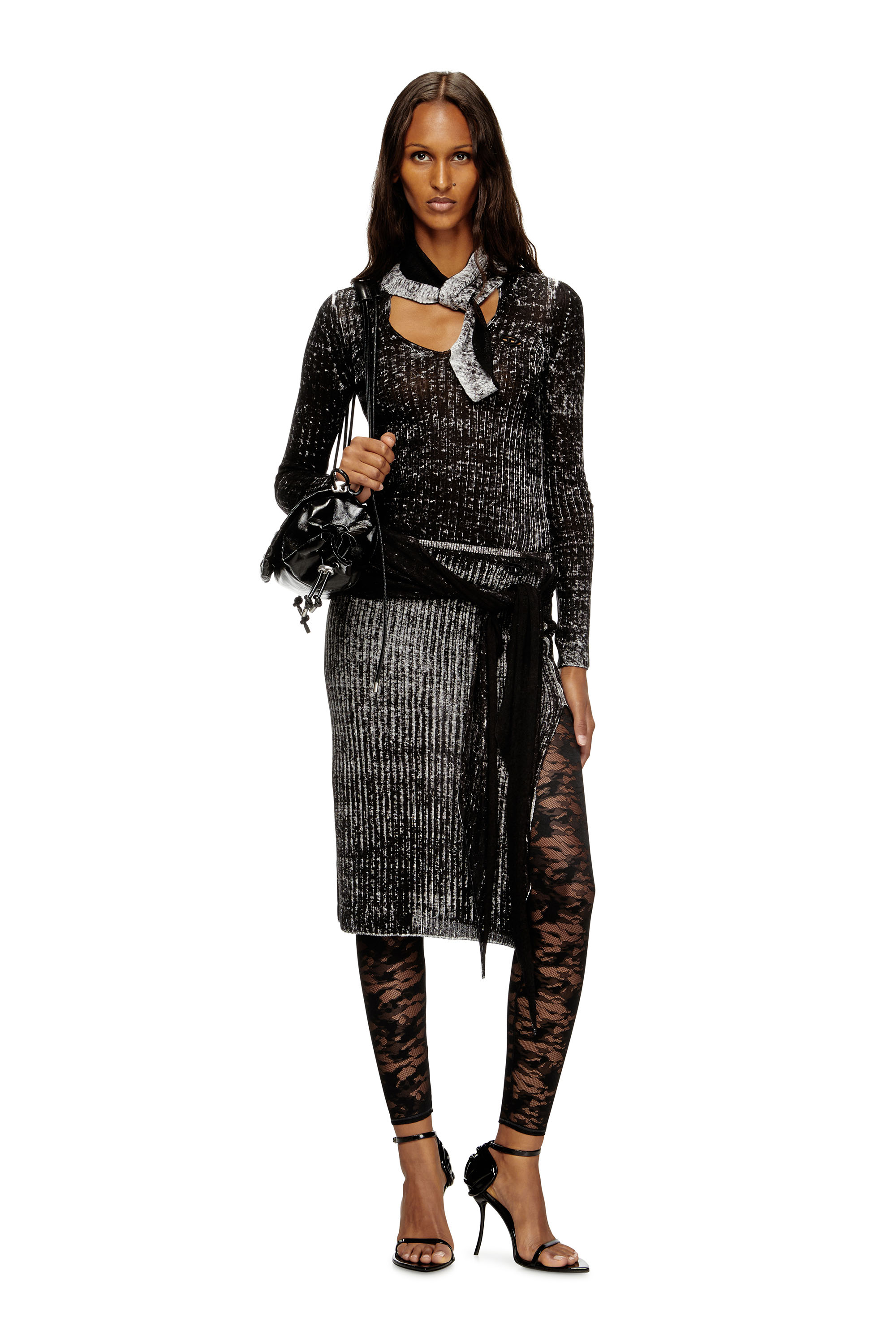 Diesel - CLAIRE-UTLT, Female's Camo lace leggings in ブラック - 4
