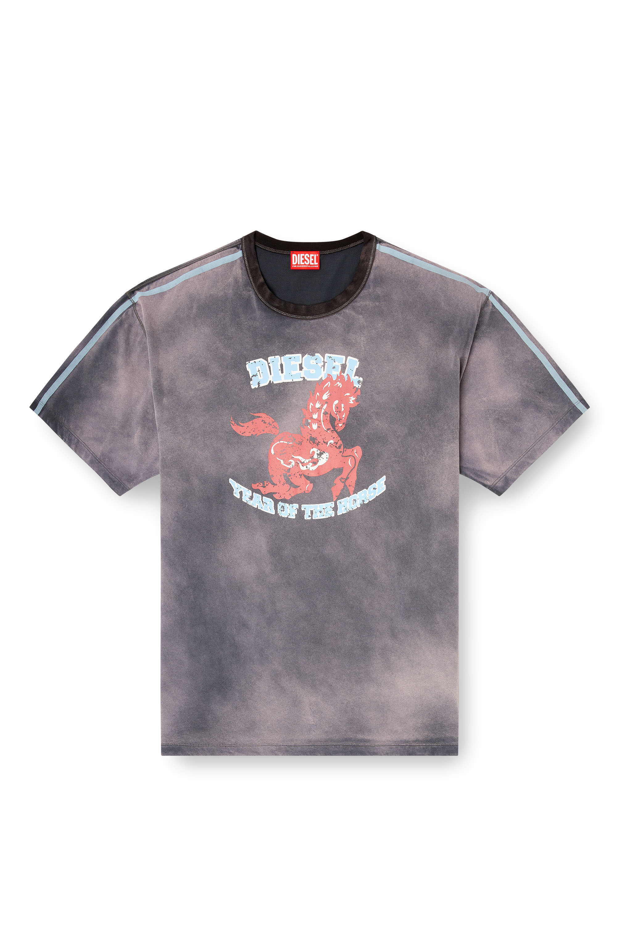 Diesel - CL-T-BOXT-HORSE, Male's Cotton T-shirt with horse graphic print in グレー - 1