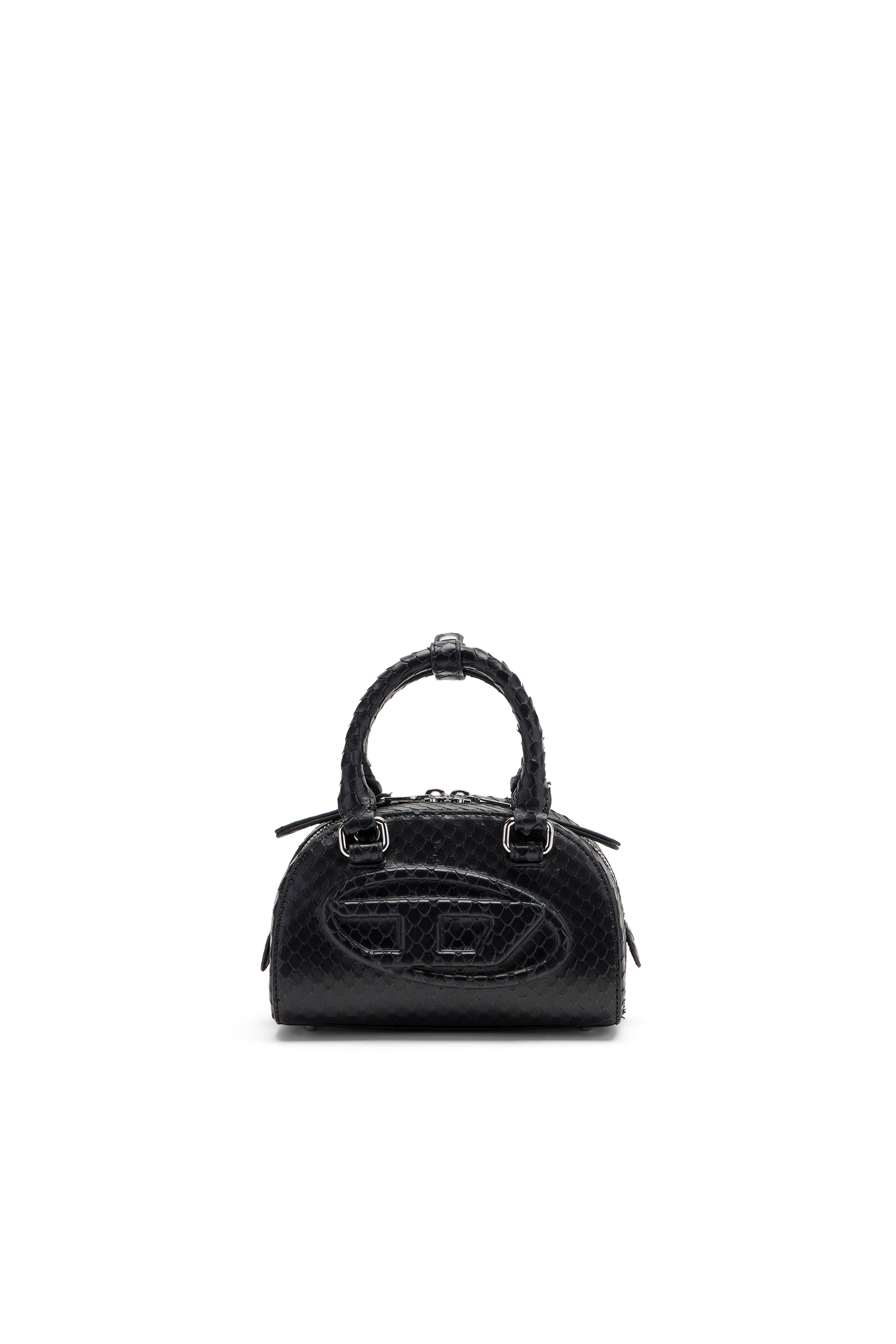 Diesel - 1DR DOME CROSSBODY, Female's 1DR Dome-Mini bowling bag in snake-effect leather in ブラック - 2