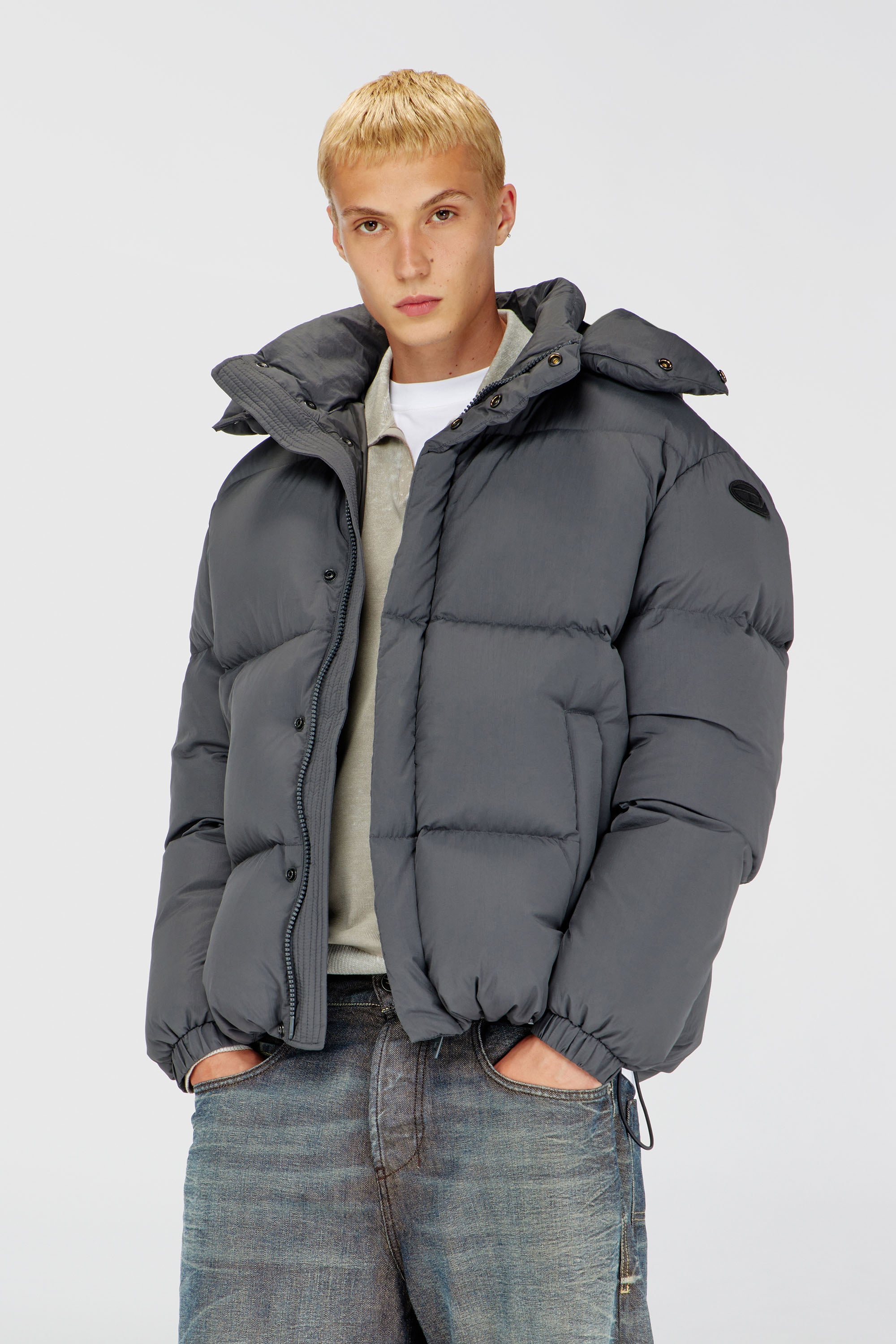 Diesel - W-ROLFYS-WRD, Male's ダウンジャケット in グレー - 1