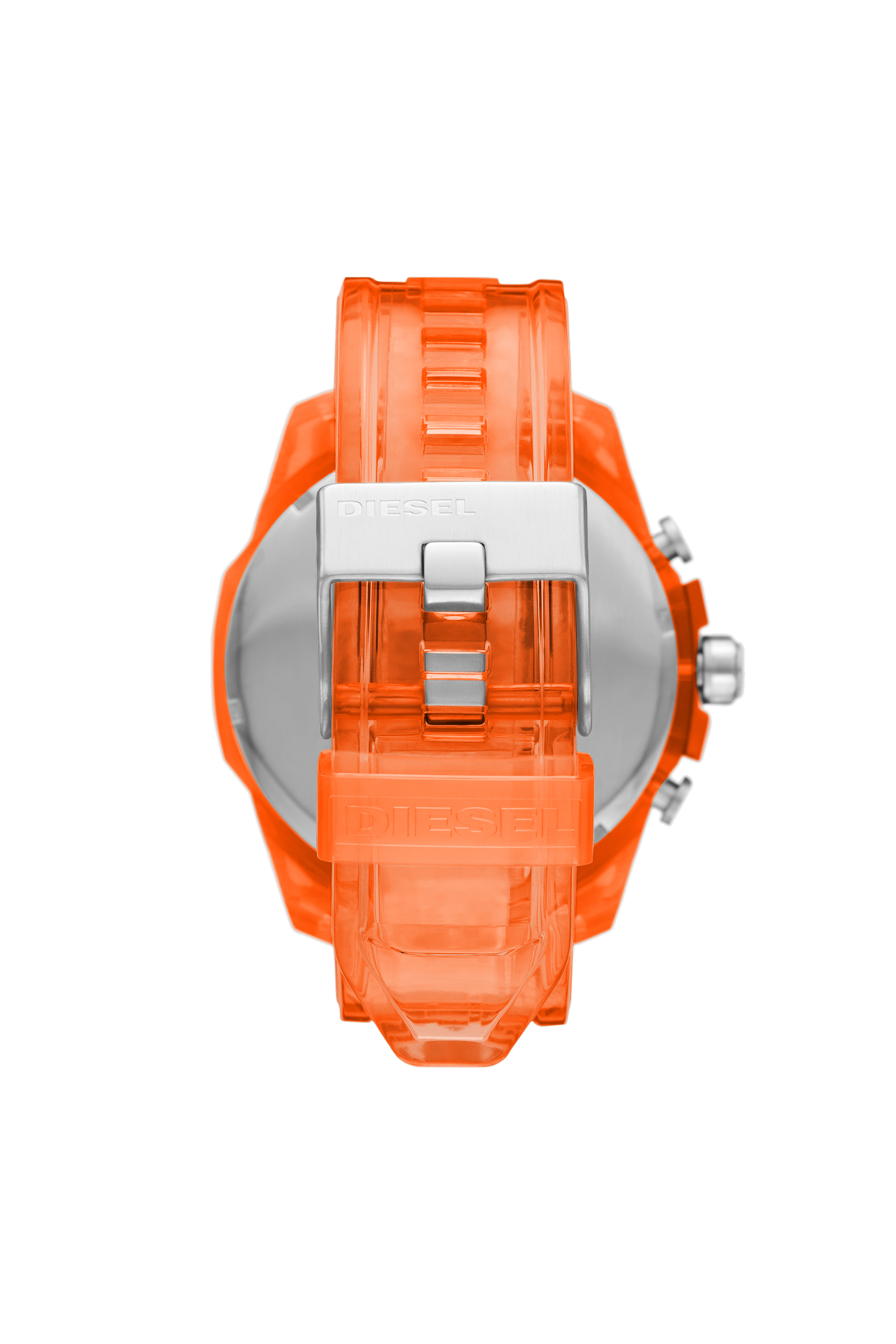 Diesel - DZ4533, Male's Mega Chief chronograph orange polyurethane watch in オレンジ - 2