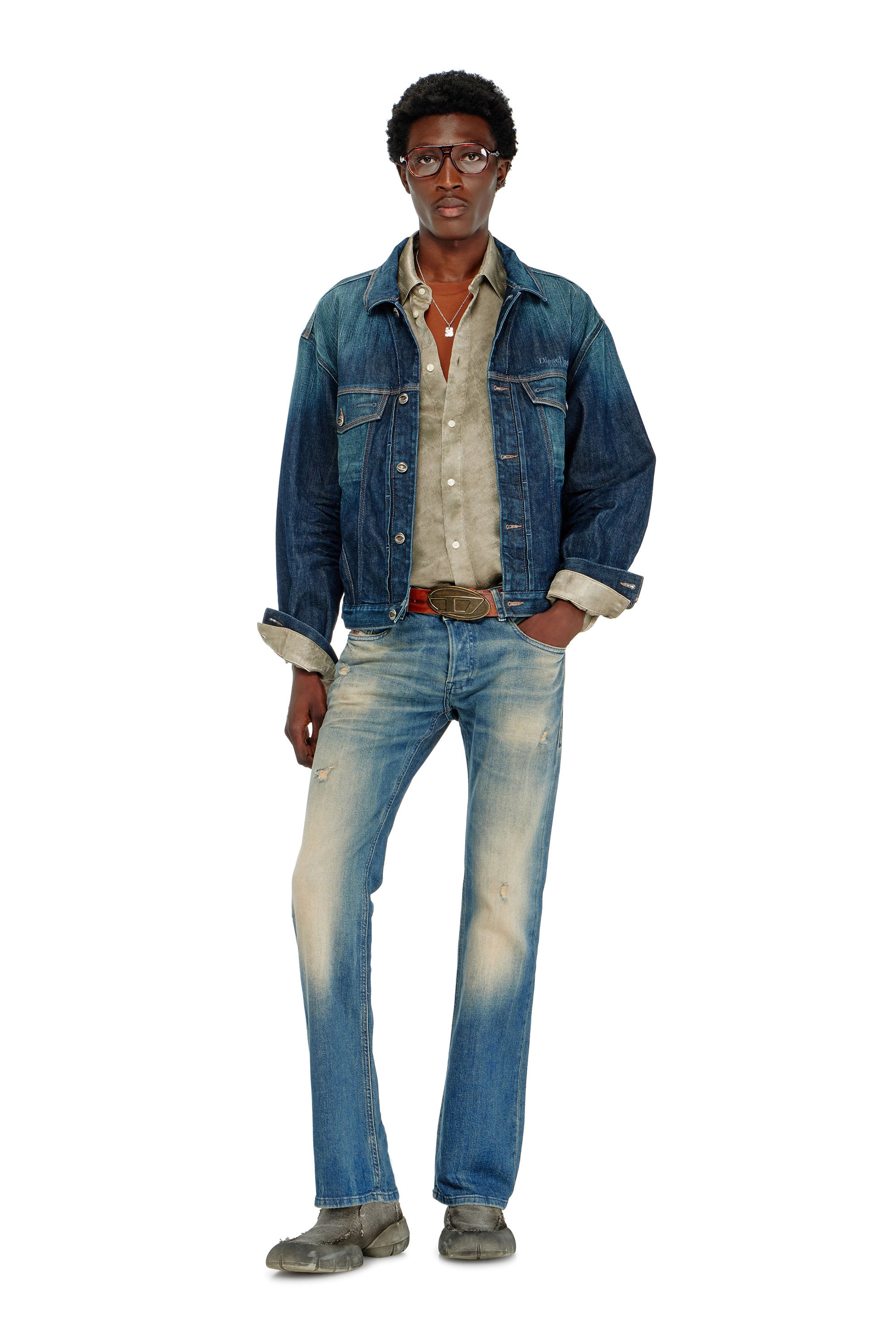 Diesel - S-KISSY-HNBW, Male's シャツ in ライトブラウン - 2
