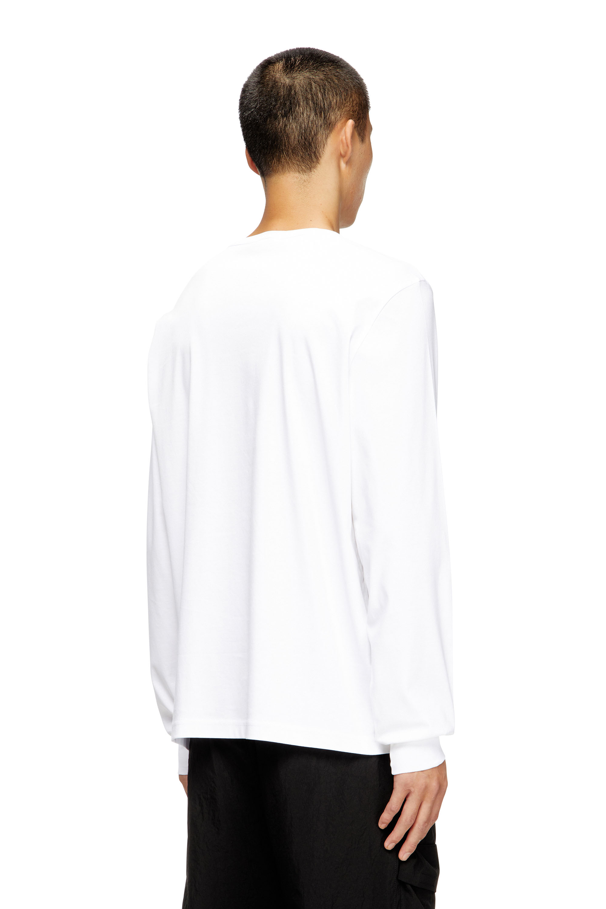 Diesel - T-MADJUST-LS-T1, Male's 長袖Tシャツ in ホワイト - 4