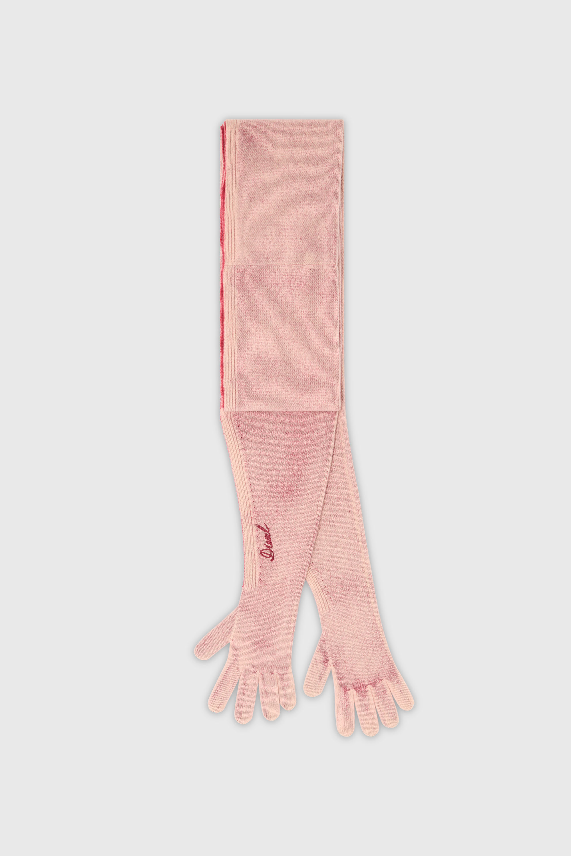 Diesel - K-EVIN, Unisex's Hybrid glove-scarf in two-tone wool in ピンク / ホワイト - 1