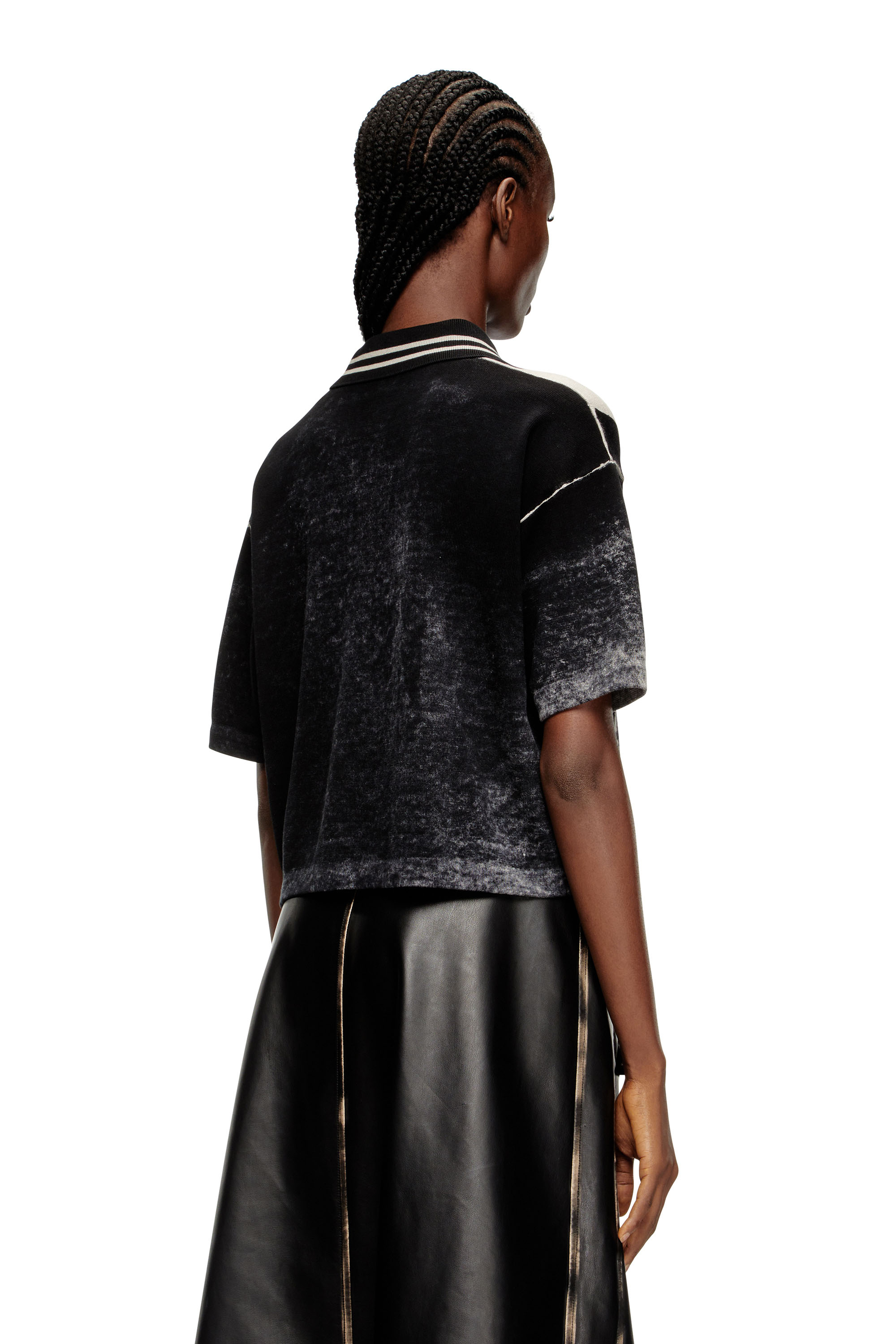 Diesel - M-OLIBA-POLO, Female's ポロニット in ブラック/ホワイト - 4