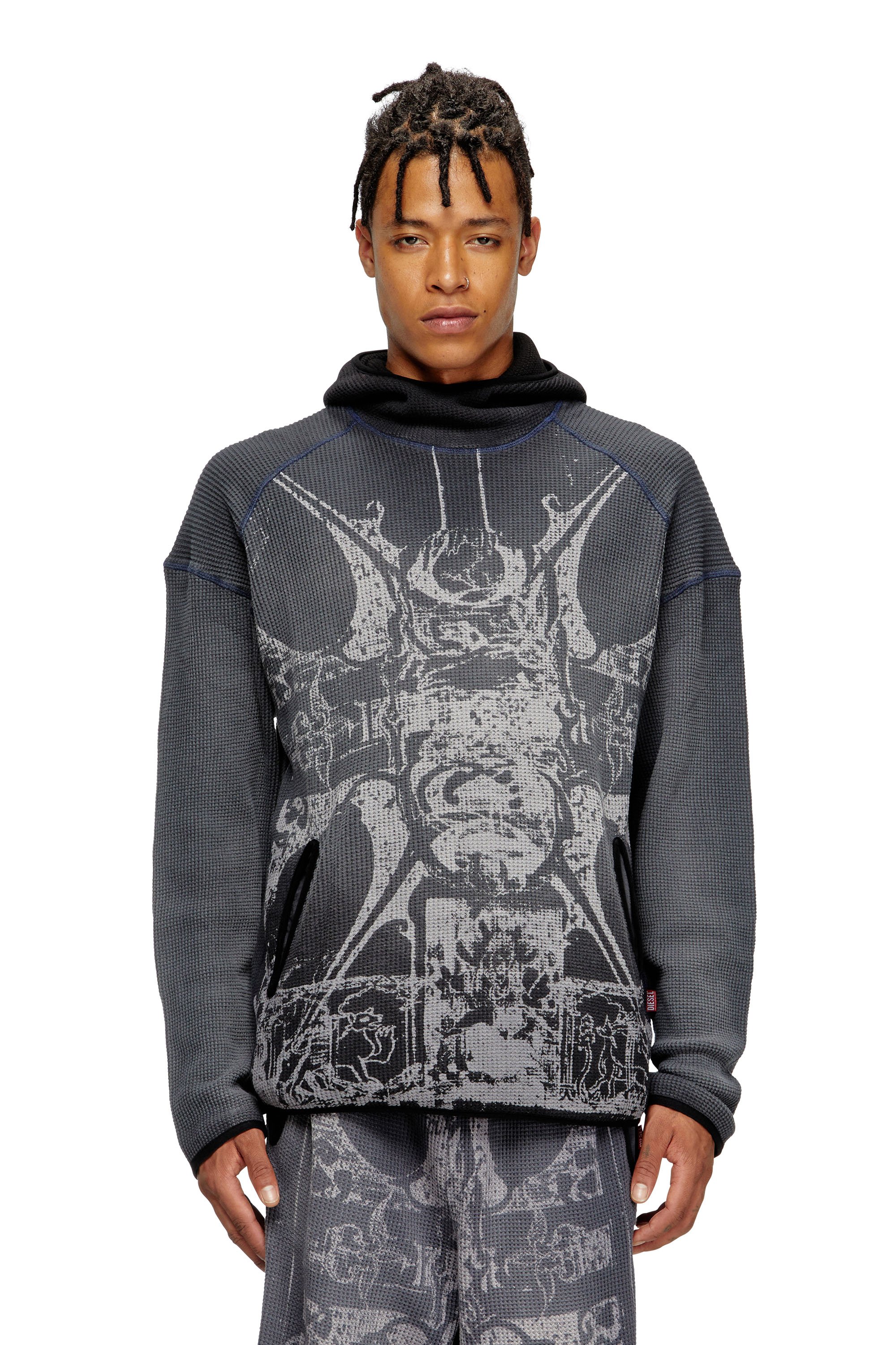 Diesel - S-WAF-HOOD-NEW, Male's プルオーバーパーカー in ブラック - 3