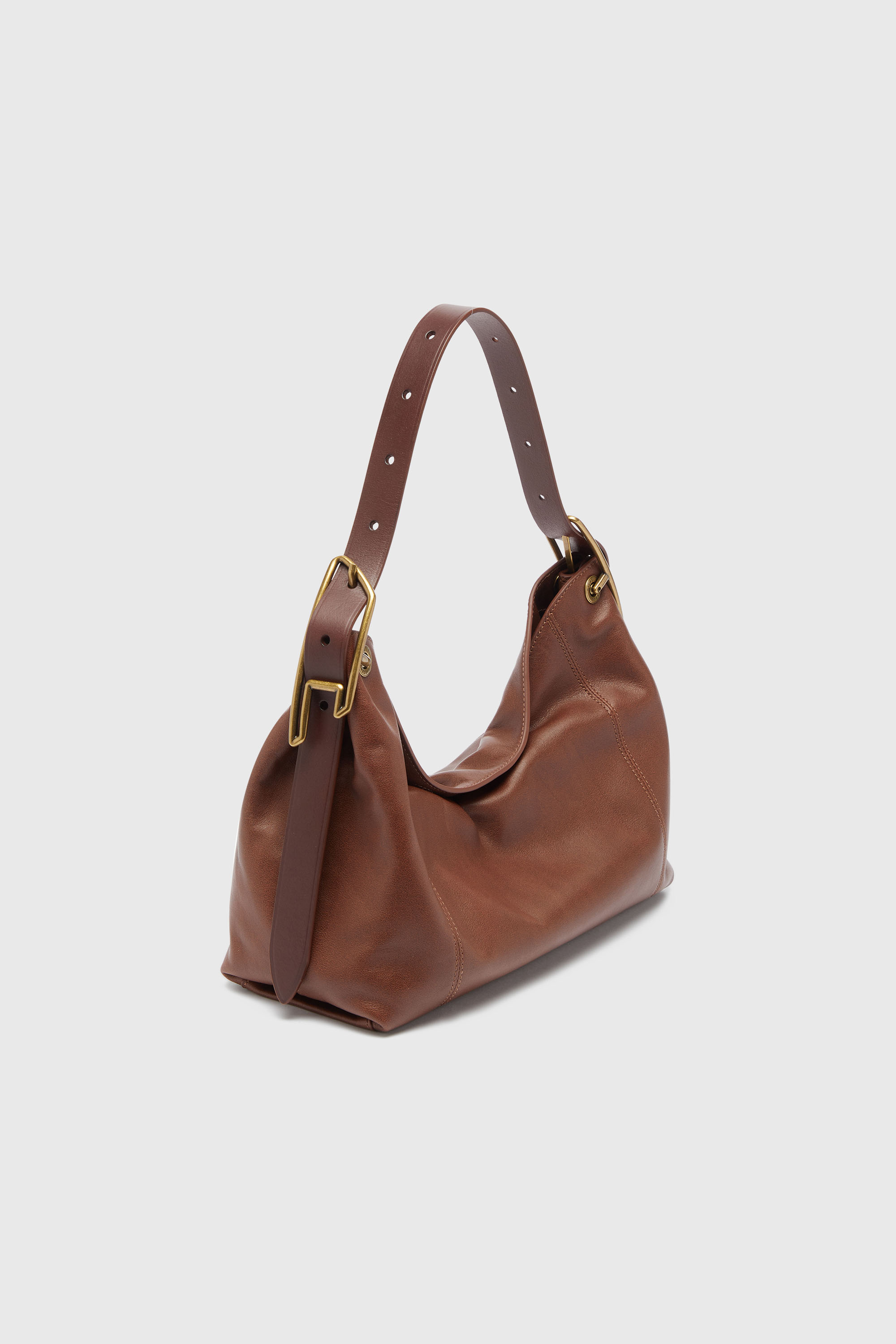 Diesel - D-LINE HOBO S, Female's D-Line-Shoulder bag in leather in ダークブラウン - 2