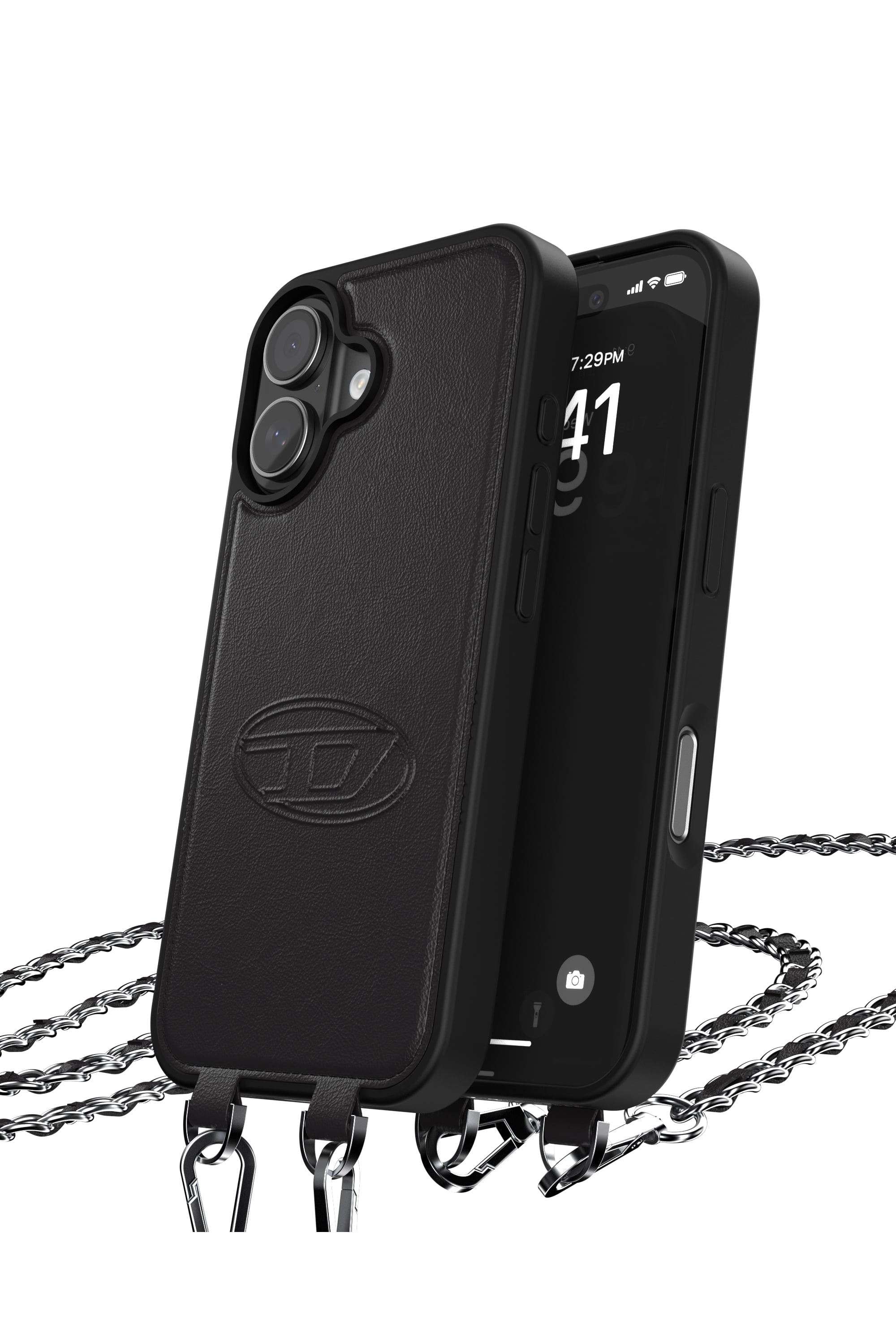 Diesel - 60661 MOULDED CASE, Unisex's Oval D case with wrist strap and MagSafe for iPhone 17 in ブラック - 3