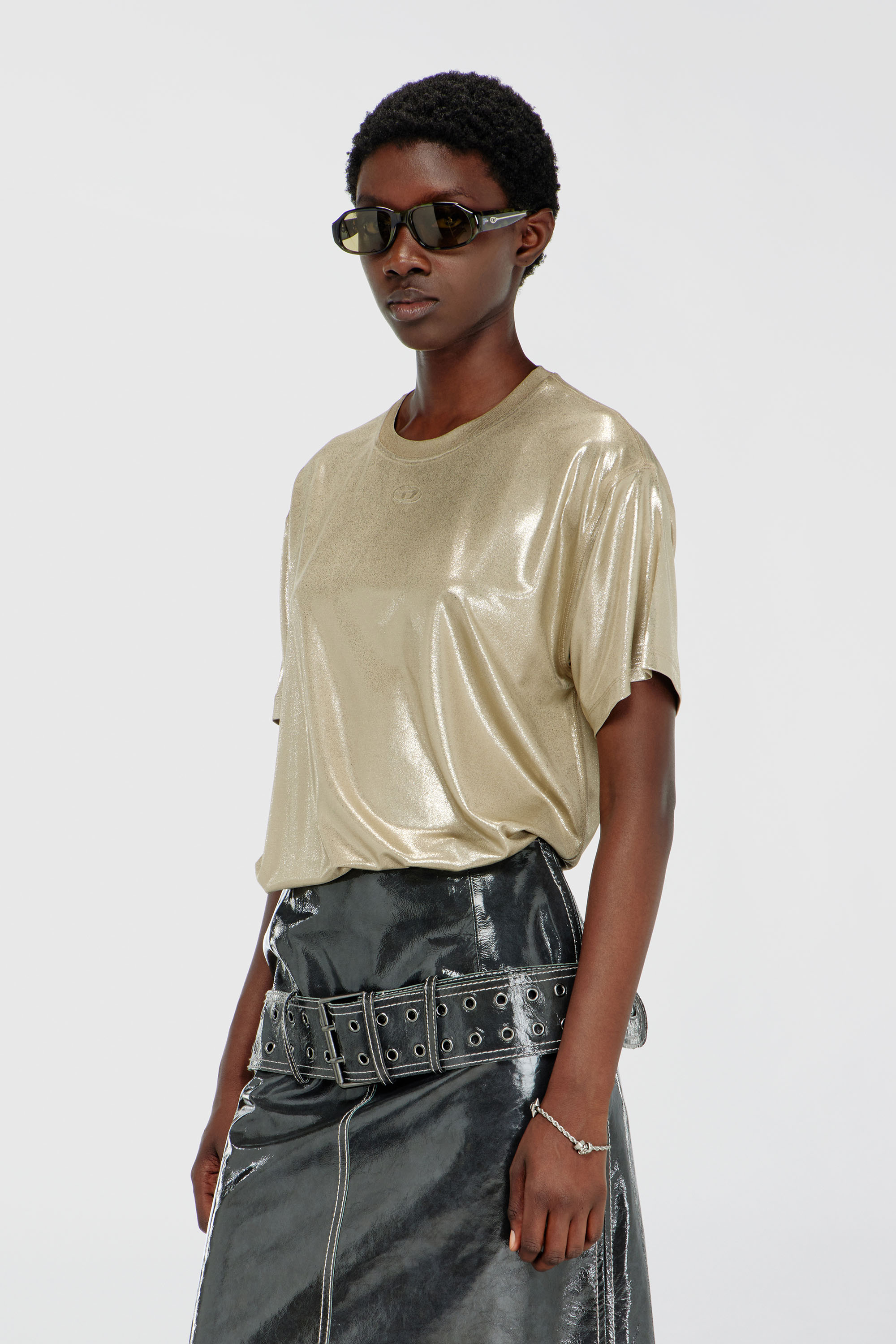Diesel - T-NORMY-AA2, Female's Tシャツ in ゴールド - 1