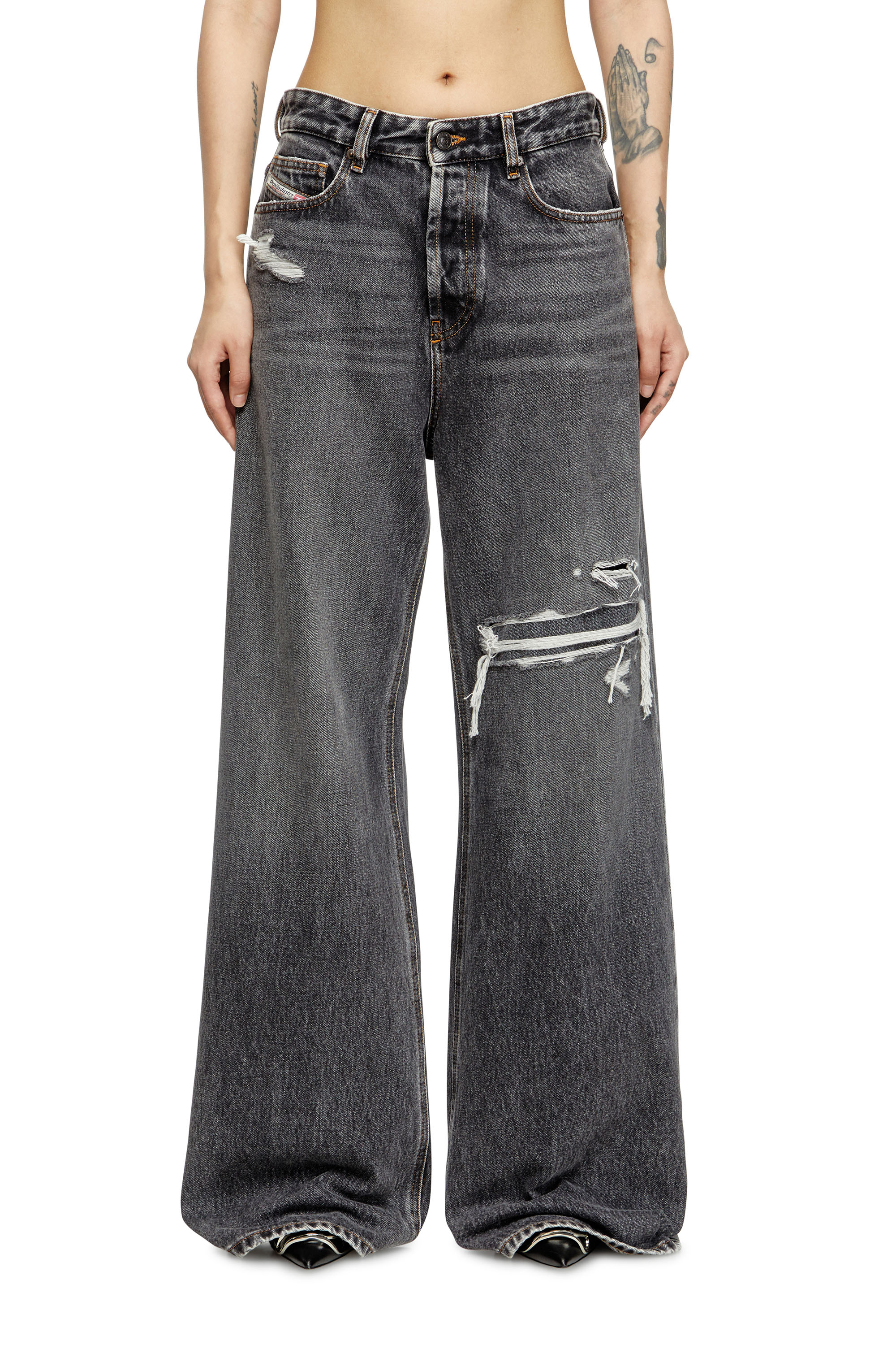 Diesel - Female's Relaxed Jeans 1996 D-Sire 007F6, ブラック/ダークグレー - 3