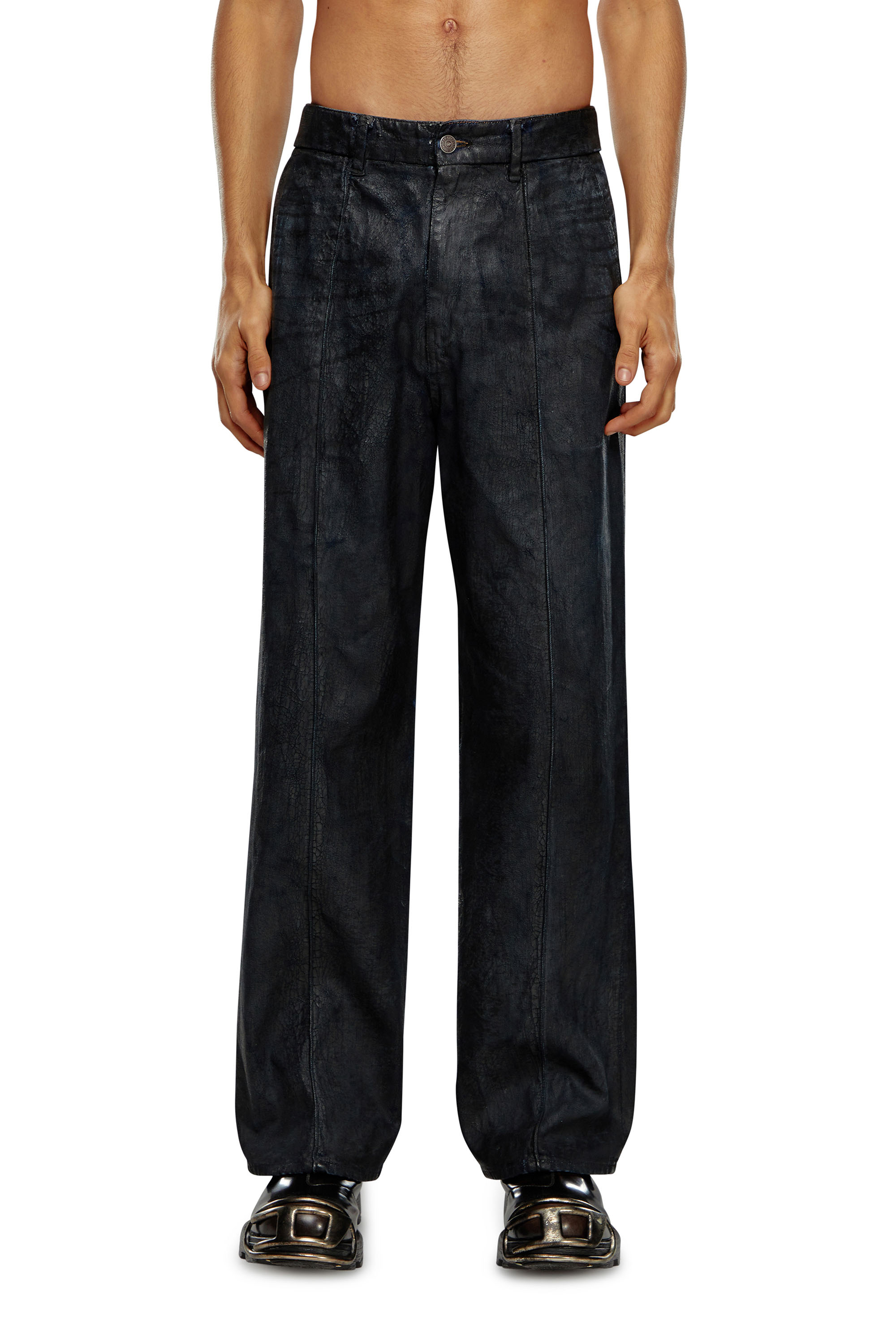 Diesel メンズ デニム D-Chino-Work ストレート ジーンズ ブラック 