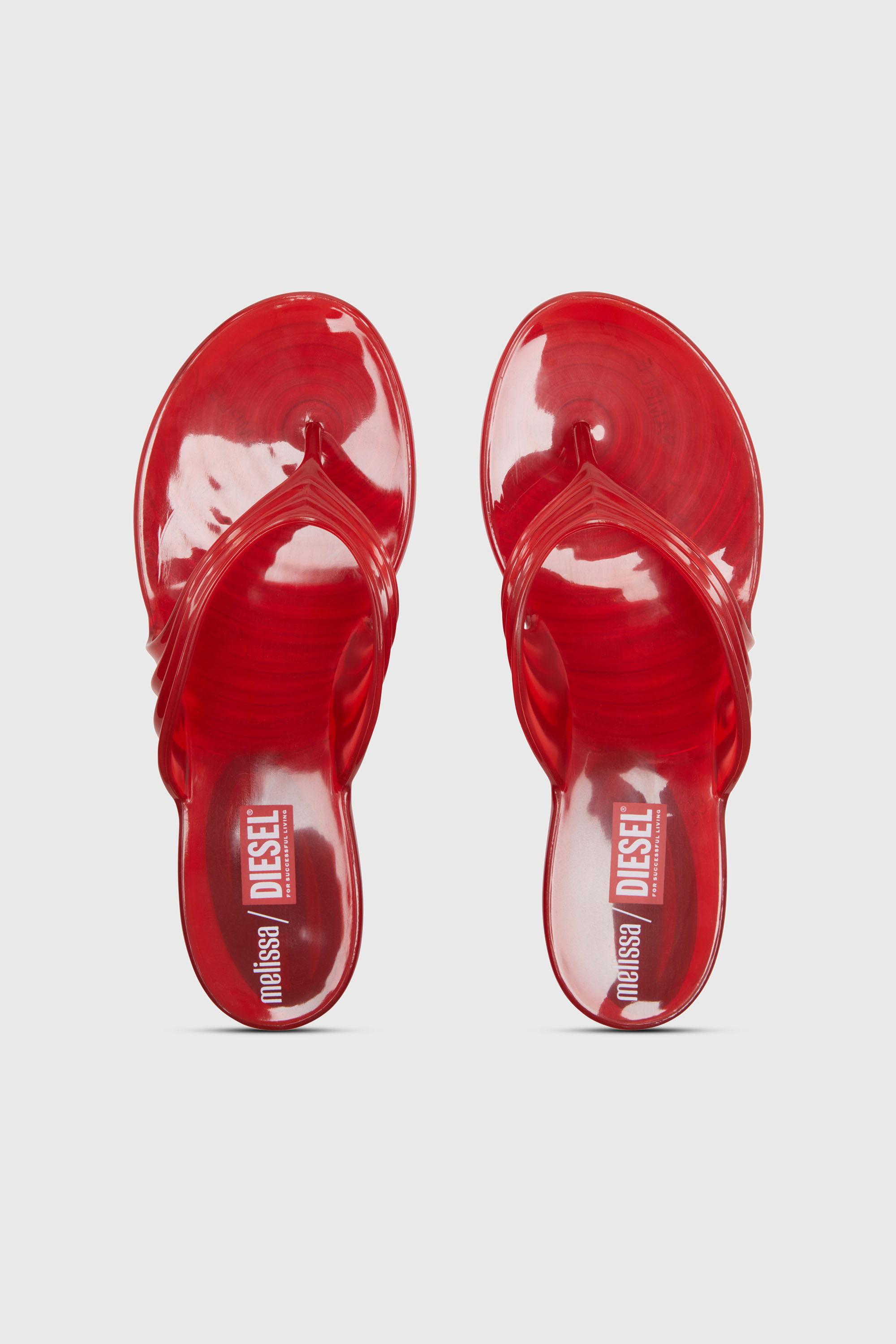 Diesel - MELISSA QUANTUM THONG, Female's Sculptural flip-flops in Melflex&reg; in レッド - 6