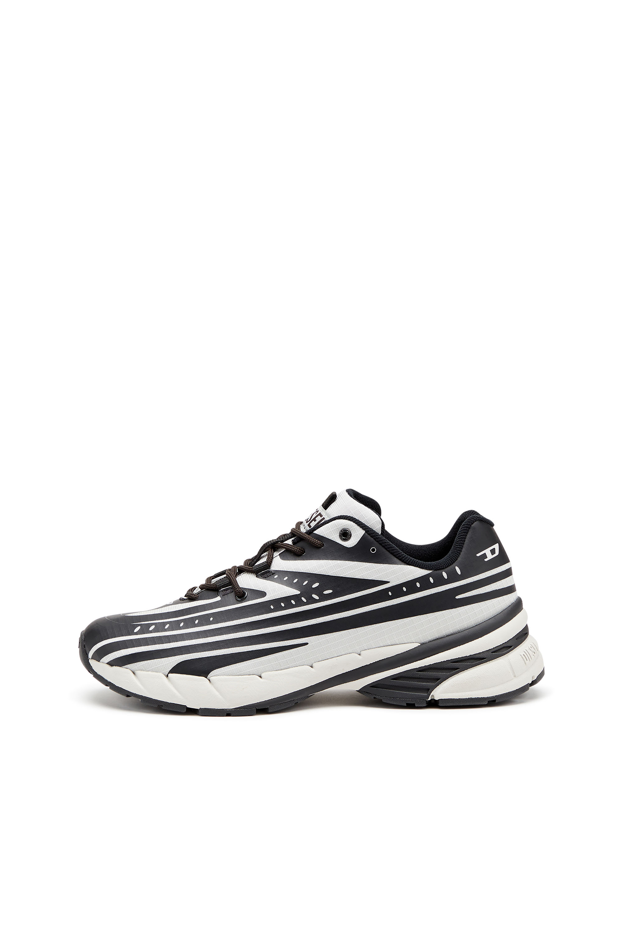 Diesel - D-AIRSPEED LOW, Male's D-Airspeed Low-Striped sneakers in coated ripstop in ブラック/グレー - 8