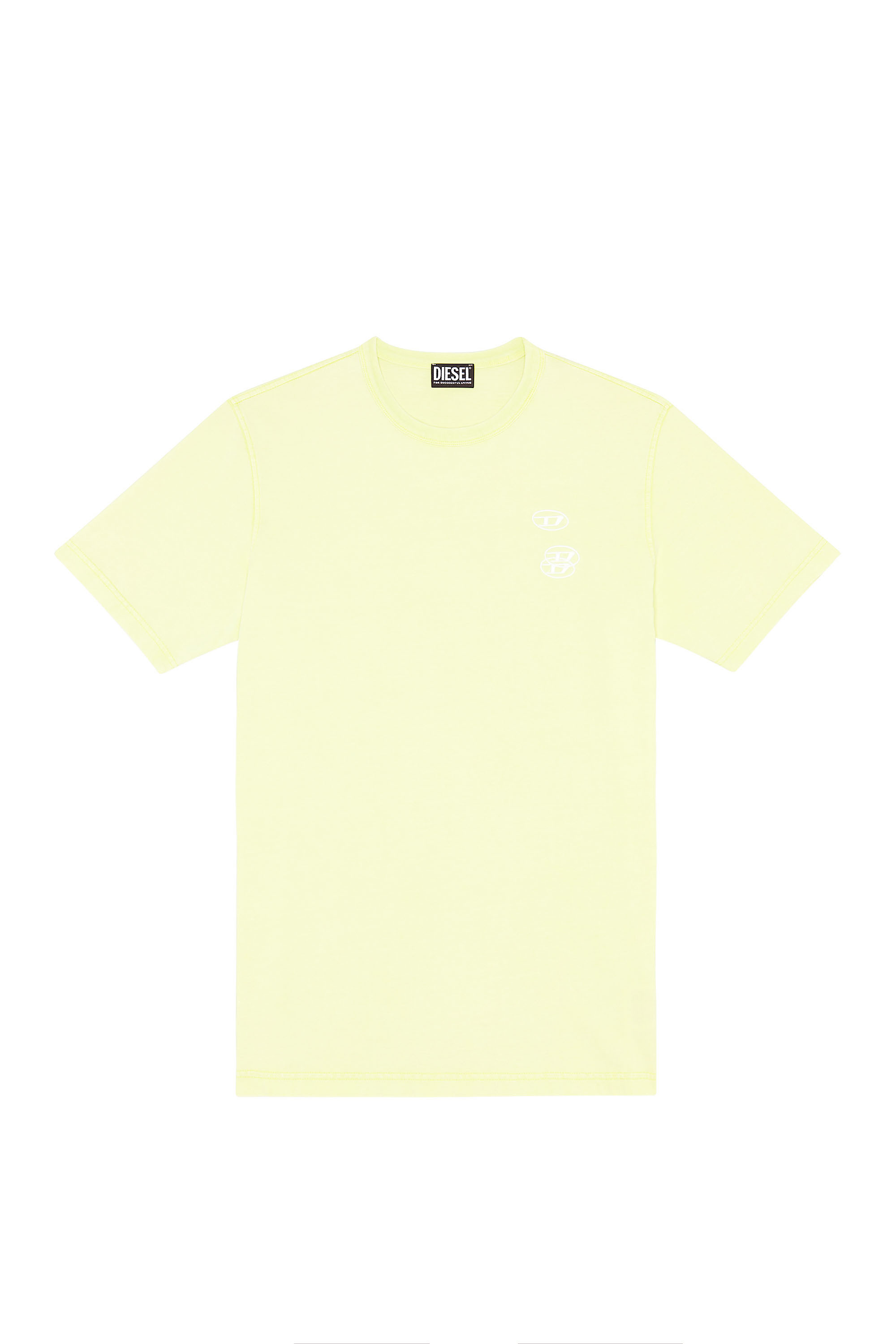 DIESEL t-rawjust ガーメントダイ アシッドウォッシュ コットン T-BOXT-SLITS-R8 T-shirt with patch detail｜グレー｜メンズ