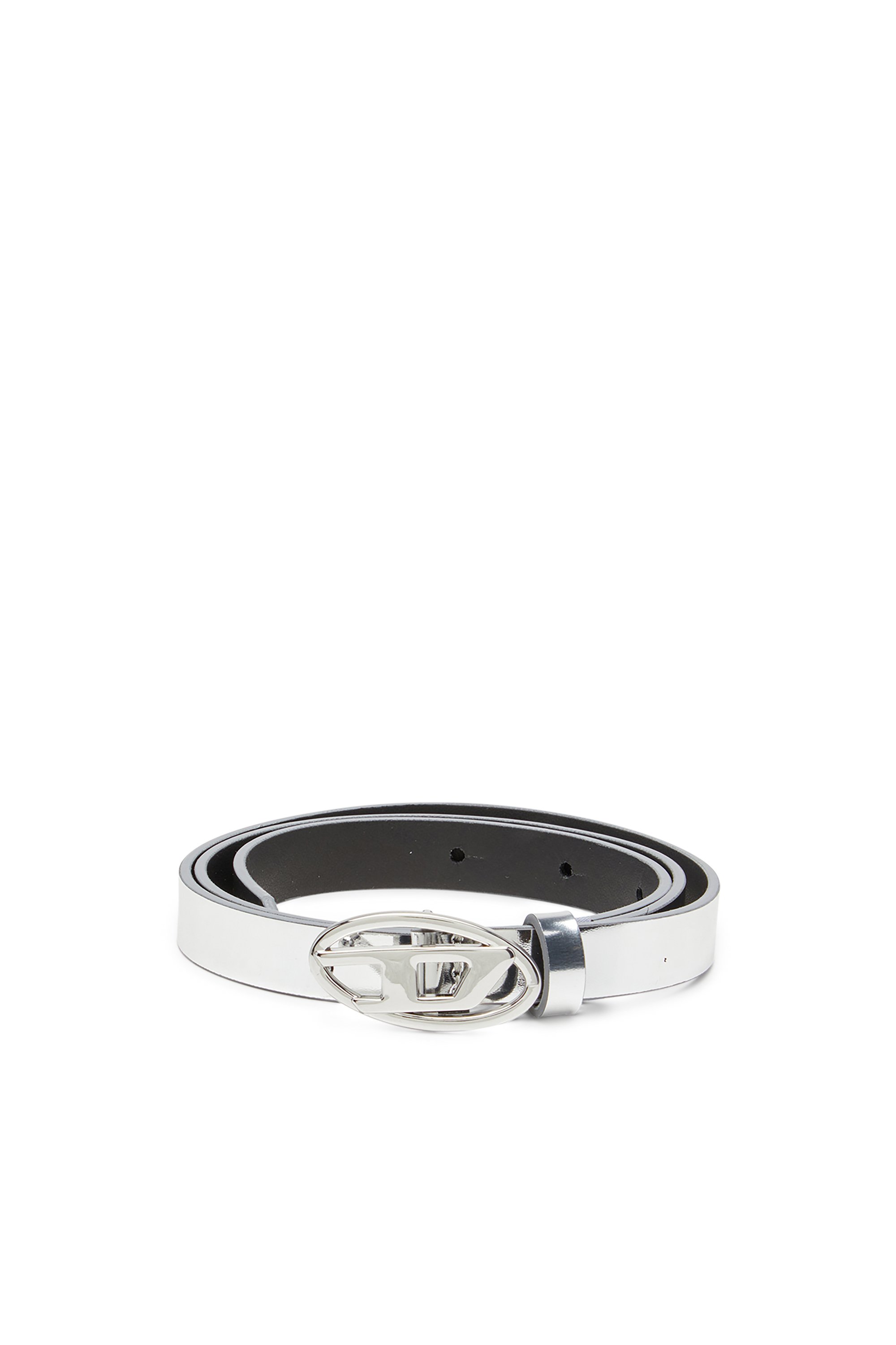 Diesel - B-1DR 15, Female's 1.5cm belt with mirrored metallic finish in シルバー - 1
