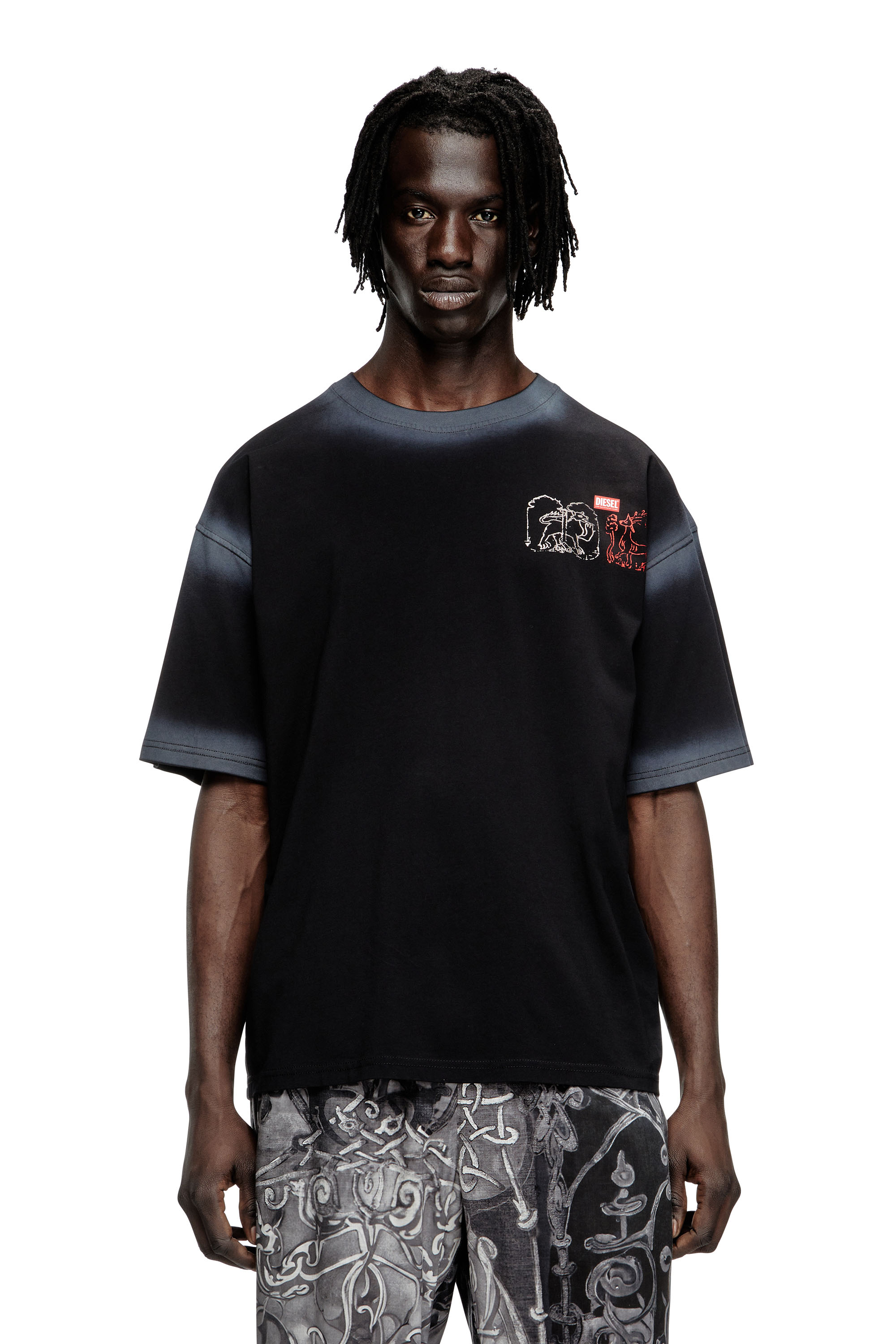 Diesel - T-BOXT-T10, Male's T-shirt with sword print in null - 1