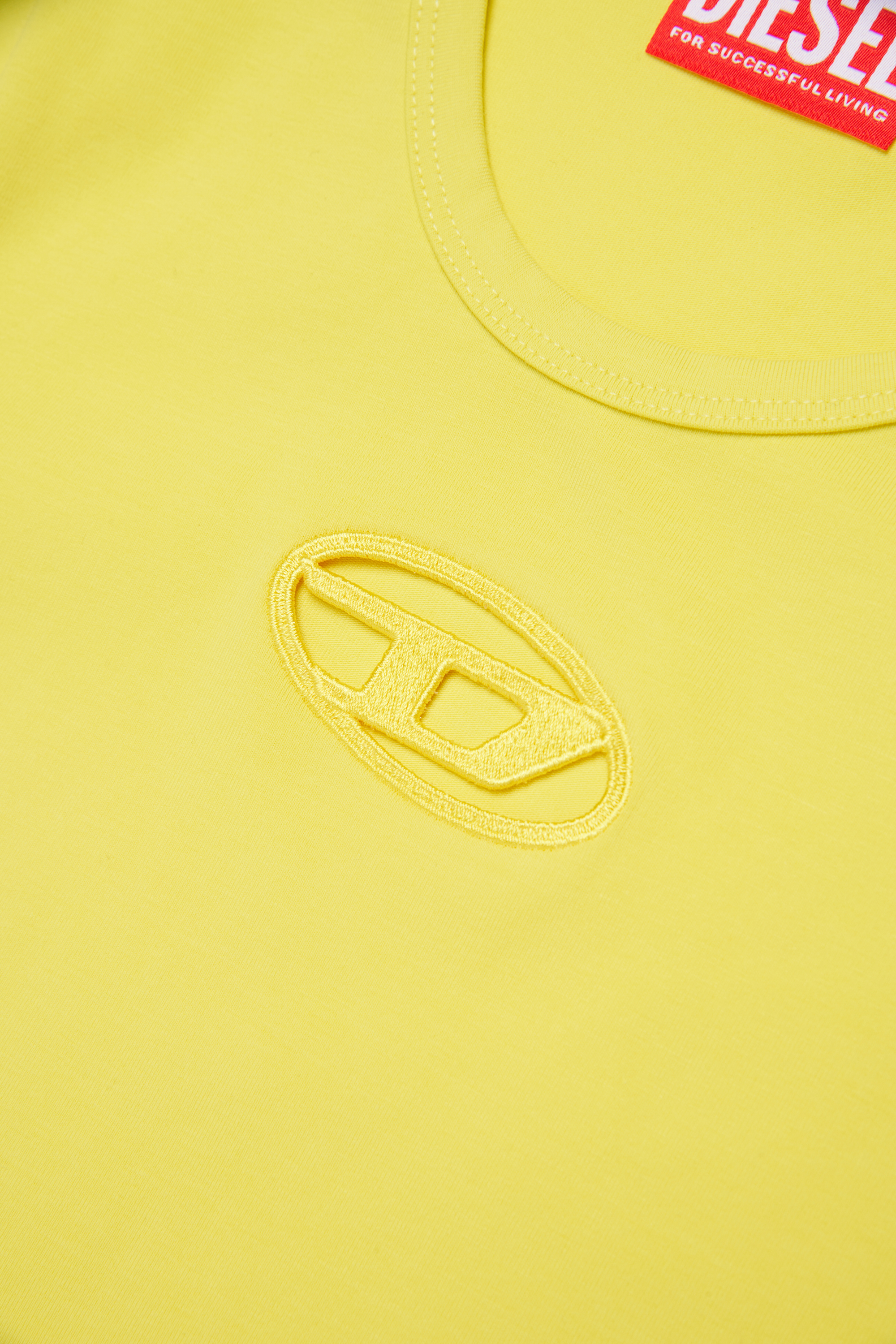 Diesel - TANGIE, Female's T-shirt with cut-out Oval D logo in イエロー - 4