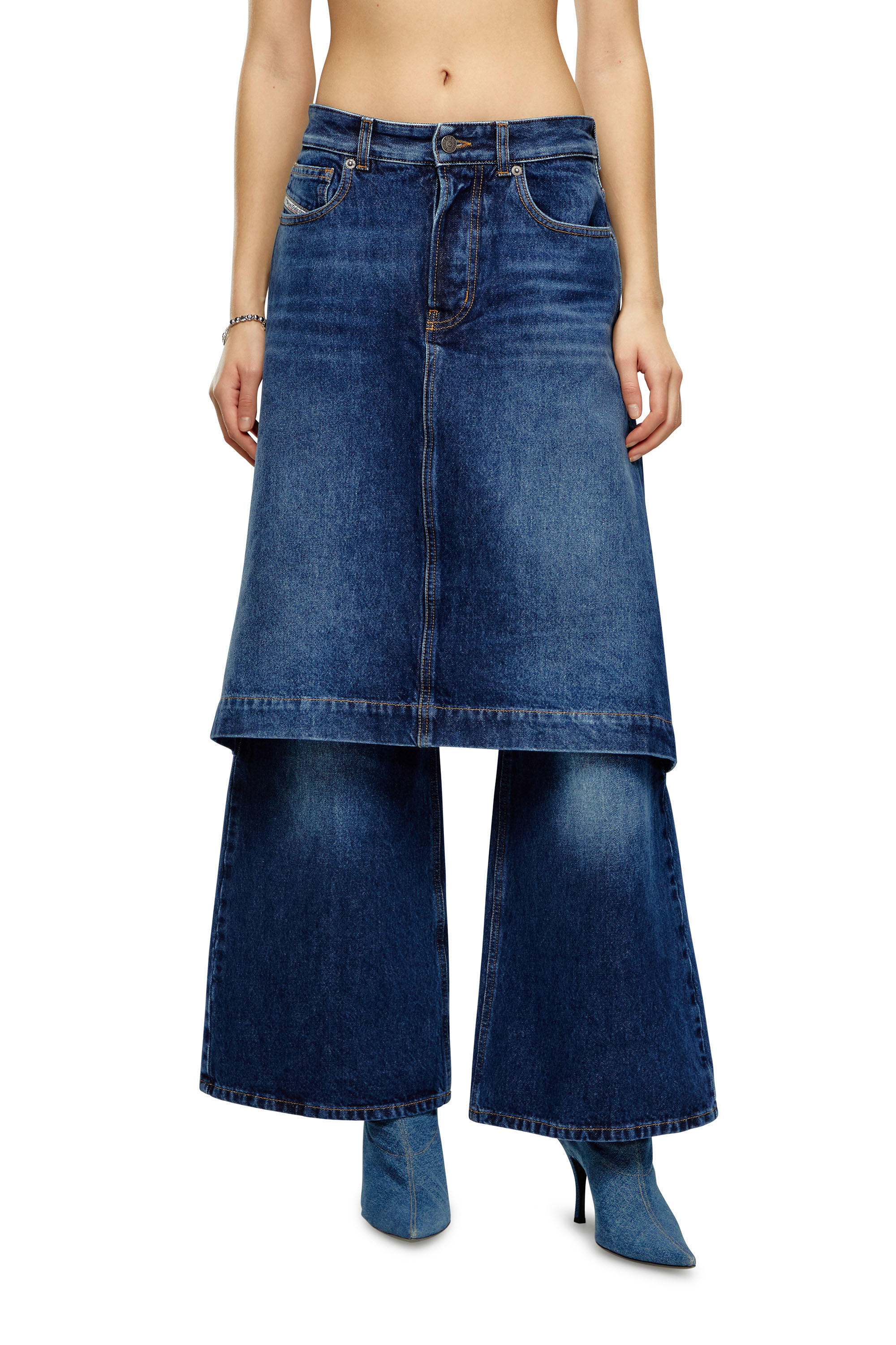 Diesel - Female's Relaxed Jeans D-Syren 0DBCF, ダークブルー - 1