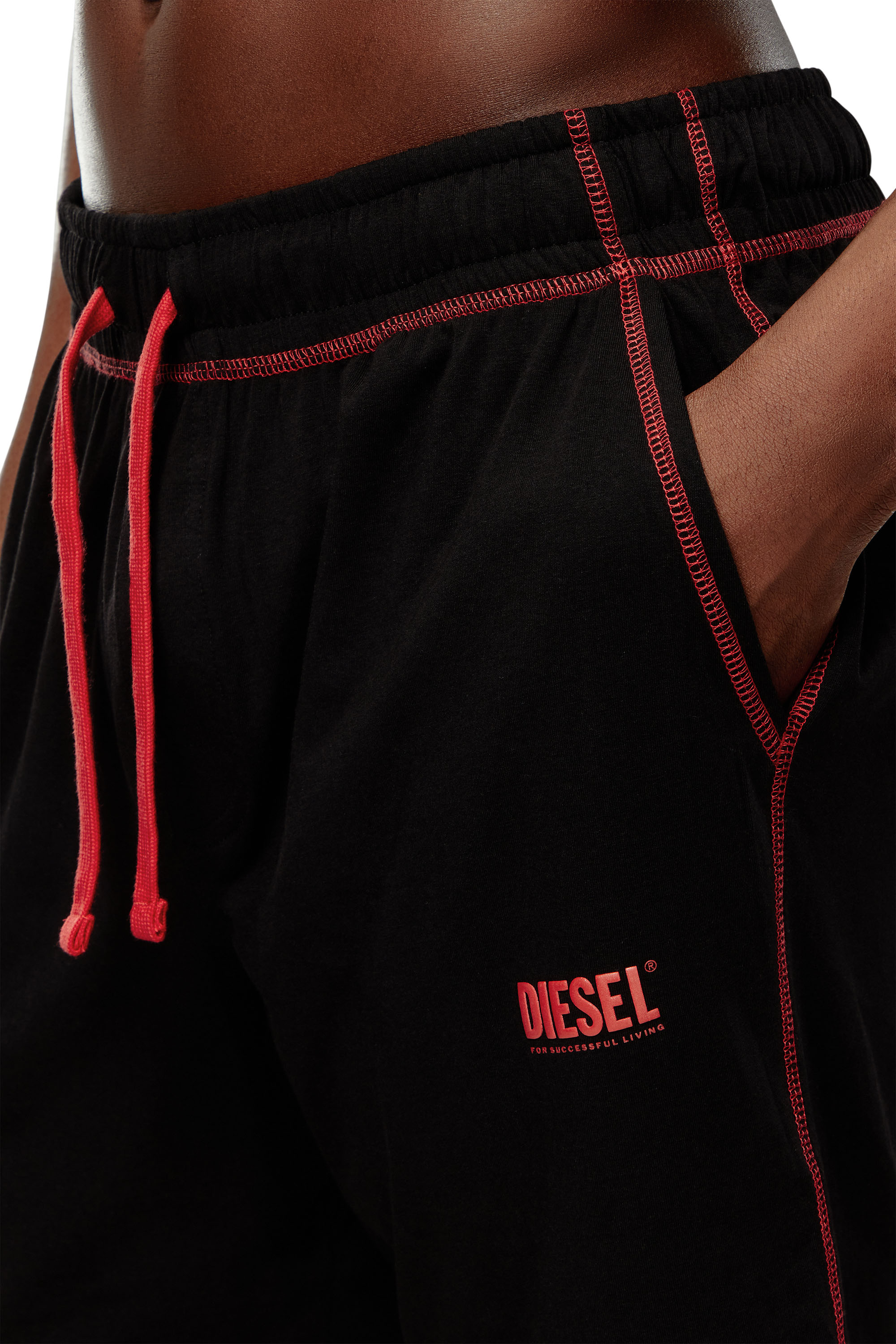 Diesel - UMSET-WILORT, Male's Short pyjamas with contrast stitching in ブラック - 5