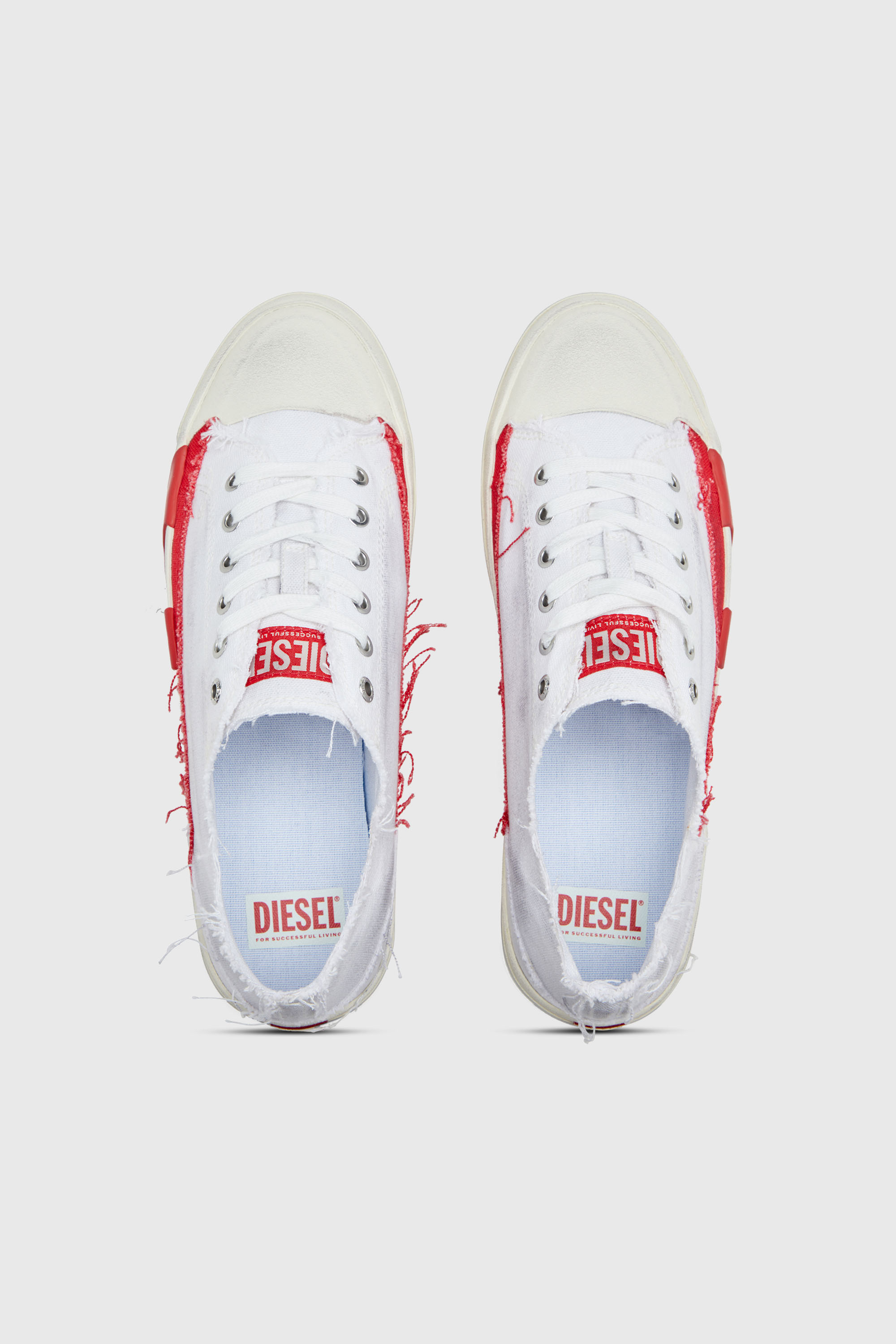 Diesel - S-D-VERSE LOW, Male's ローカットスニーカー in ホワイト/レッド/ブルー - 6