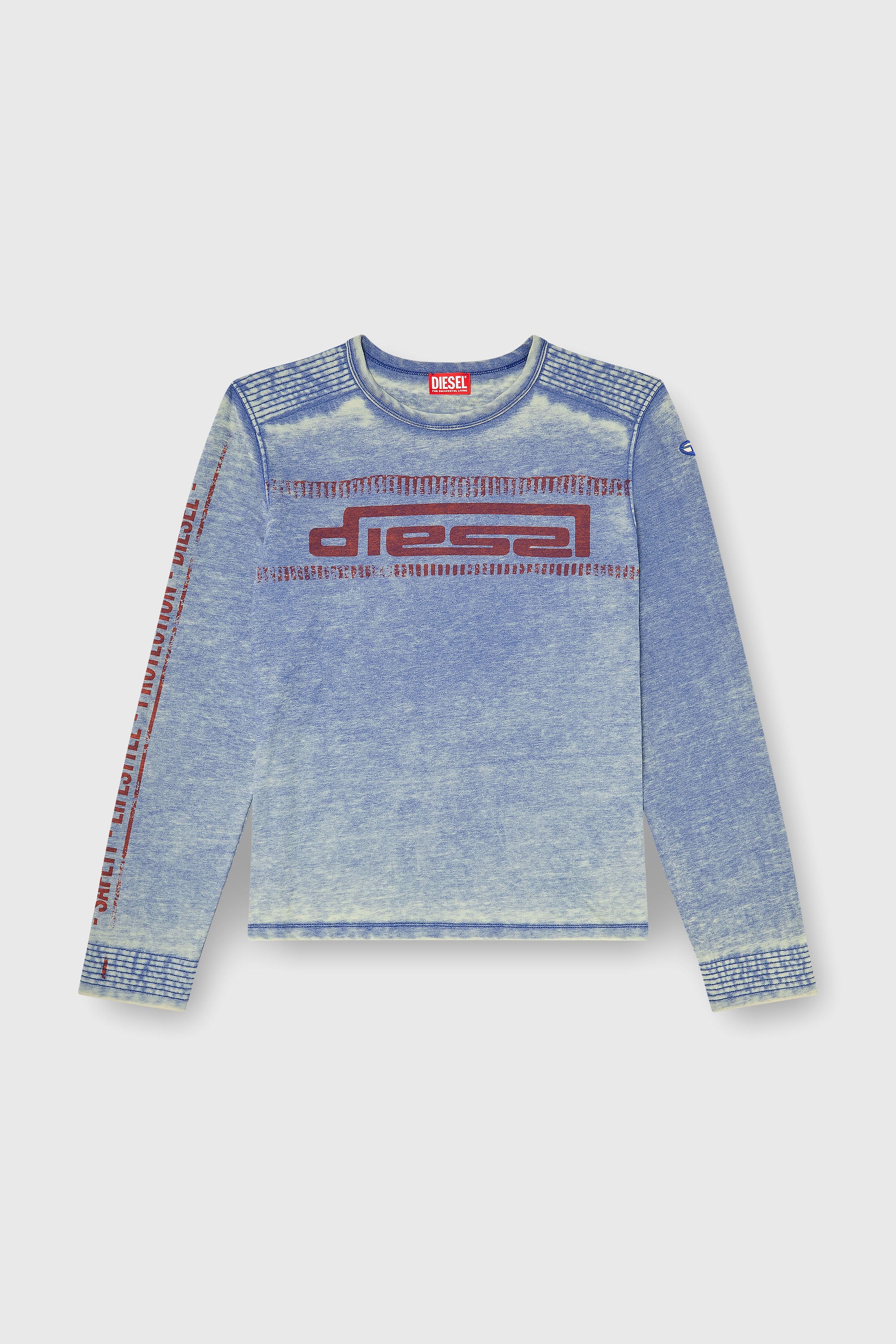 Diesel - T-DOMY-LS, Male's 長袖Tシャツ in ミディアムブルー - 2