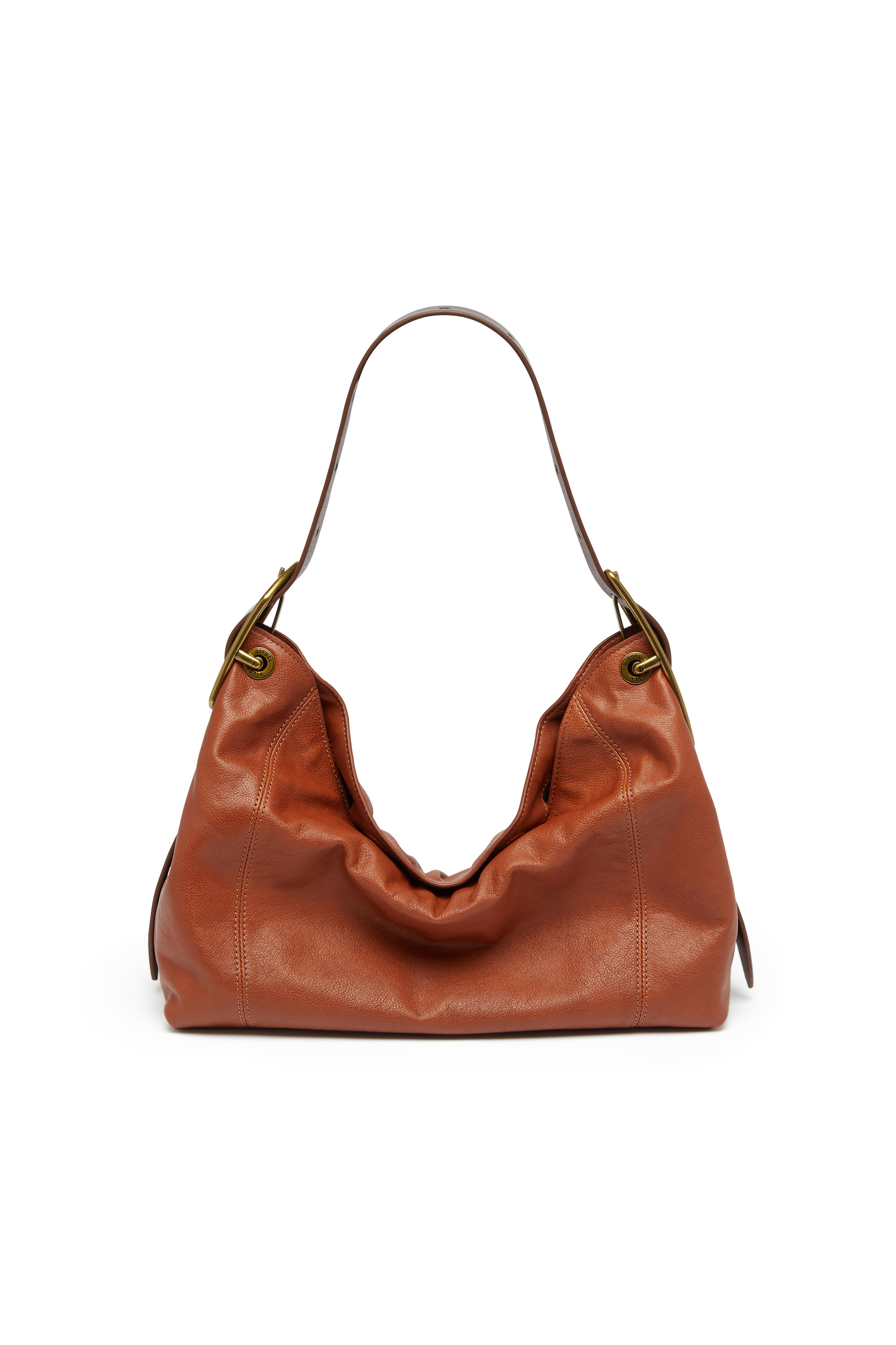 Diesel - D-LINE HOBO S, Female's D-Line-Shoulder bag in shiny leather in ブラウン - 2