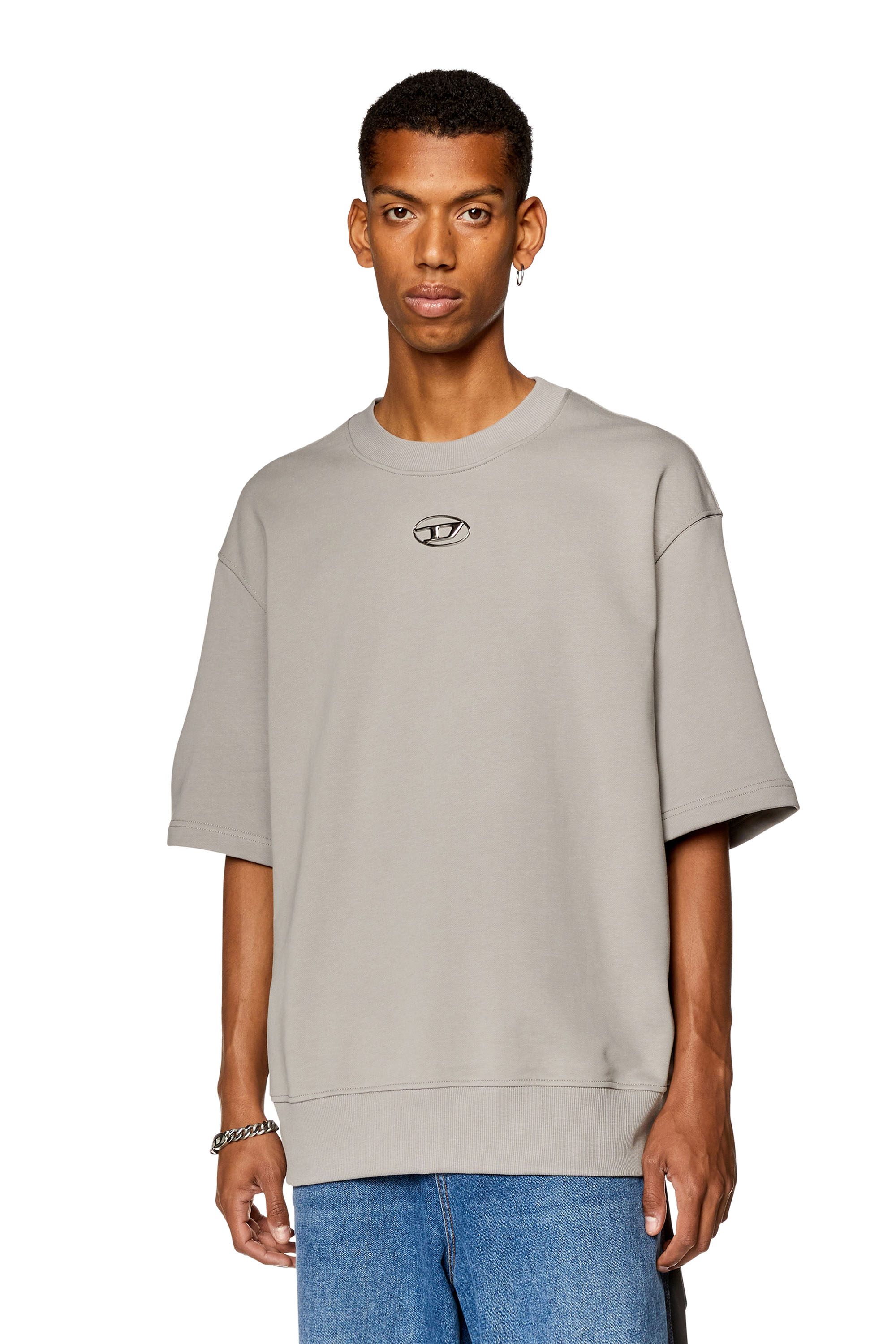 Diesel - S-COOLING-L1, Male's スウェットプルオーバー半そで in ライトグレー - 3