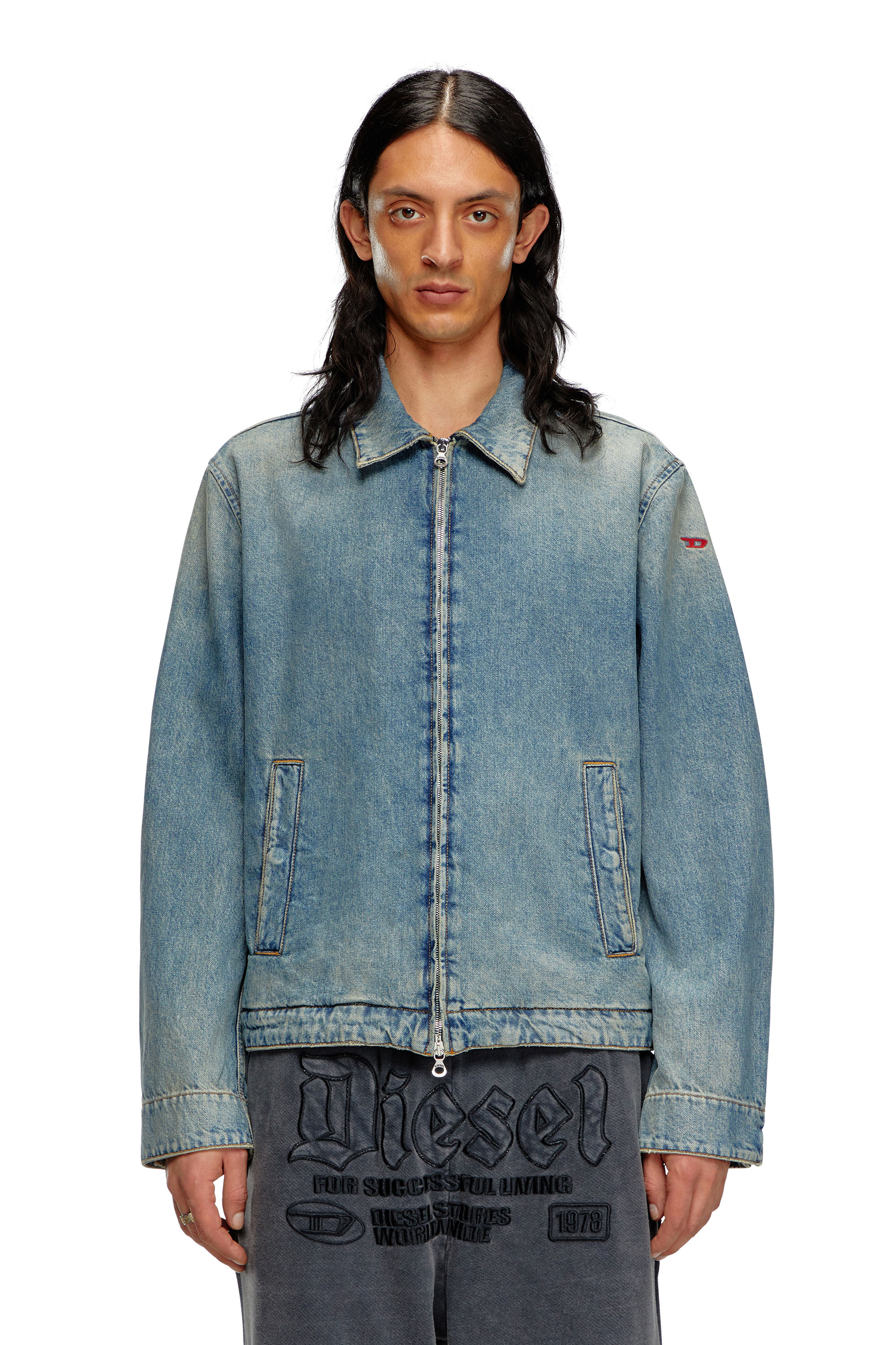 Diesel - D-ROHE, Male's Denim blouson jacket in ライトブルー - 6