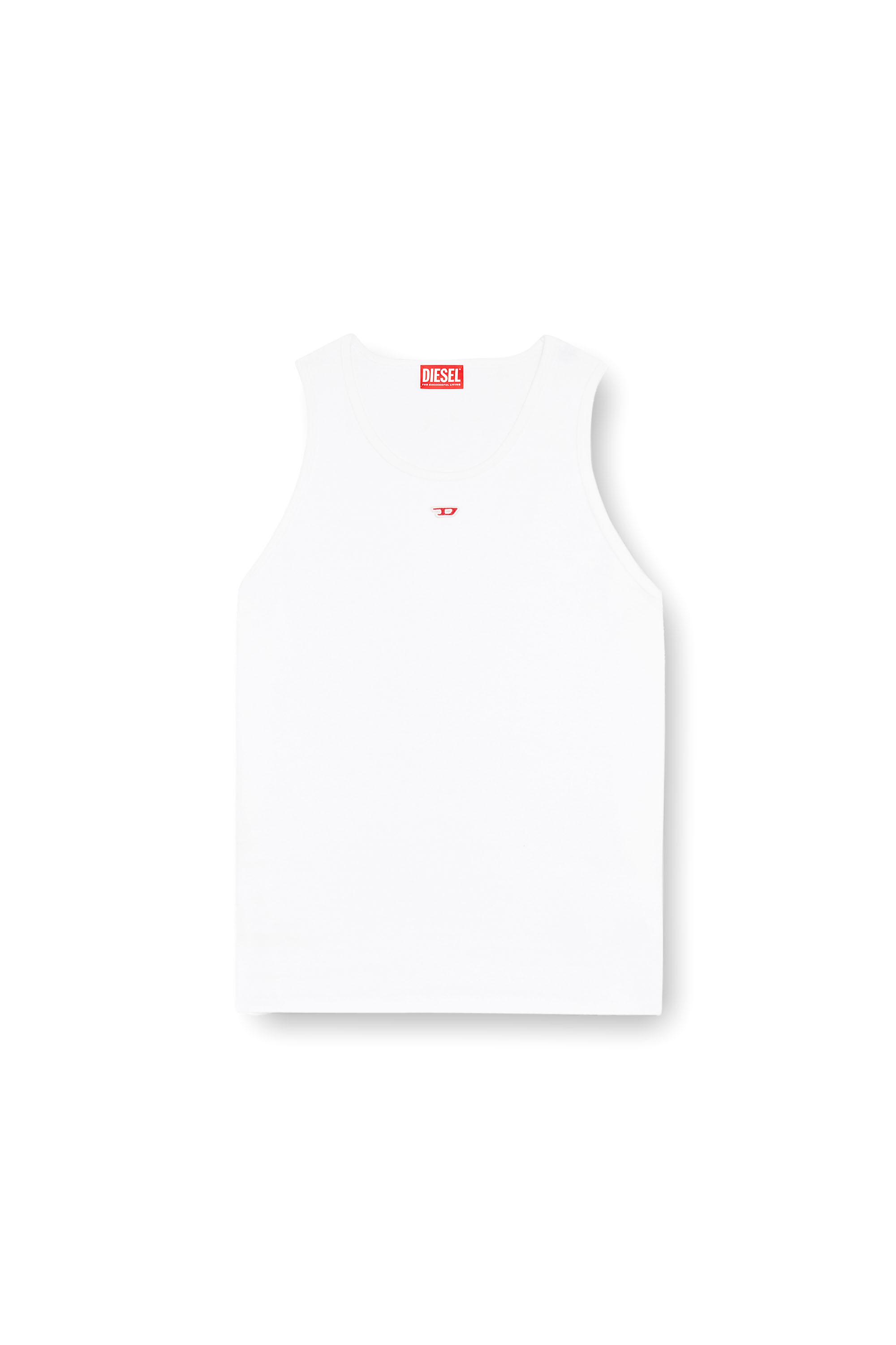 Diesel - T-LIFTY-D, Male's Tank top with mini D logo patch in ホワイト - 2