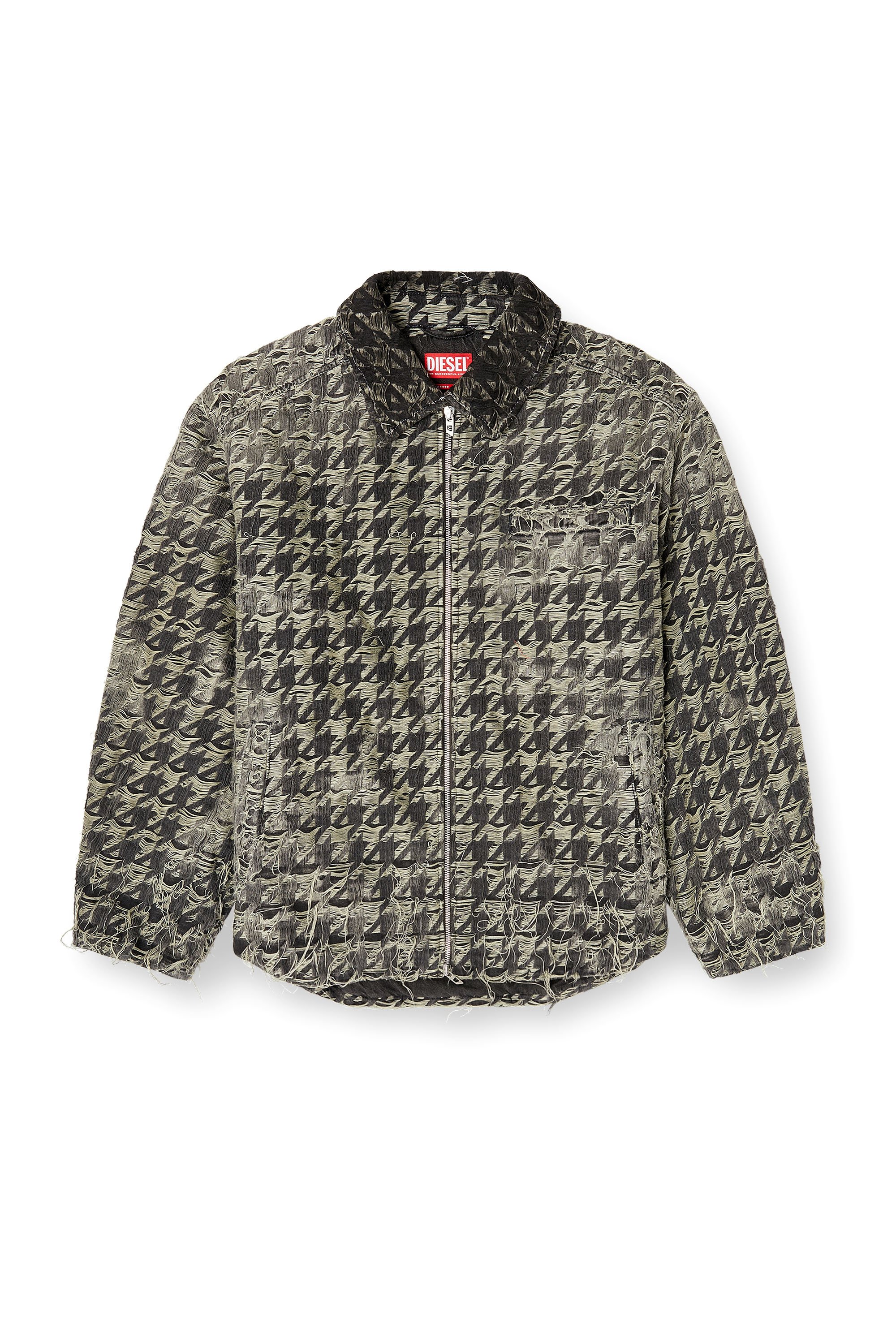 Diesel - D-ELMO-FSH, Male's Jacket in houndstooth-weave denim in ブラック - 3