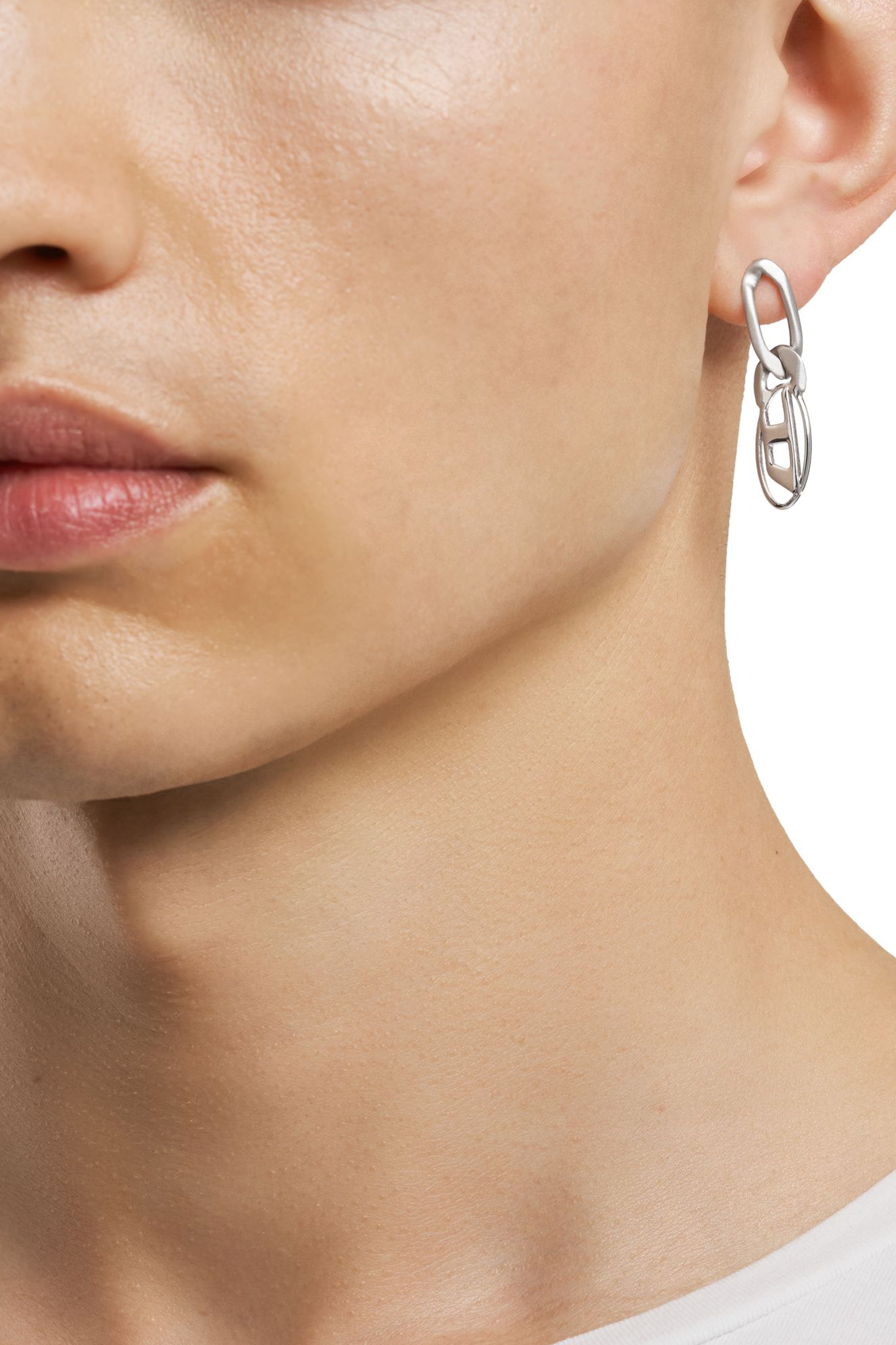 Diesel - DX1598040, Unisex's Stainless Steel and Brass Drop Earring in シルバー - 3