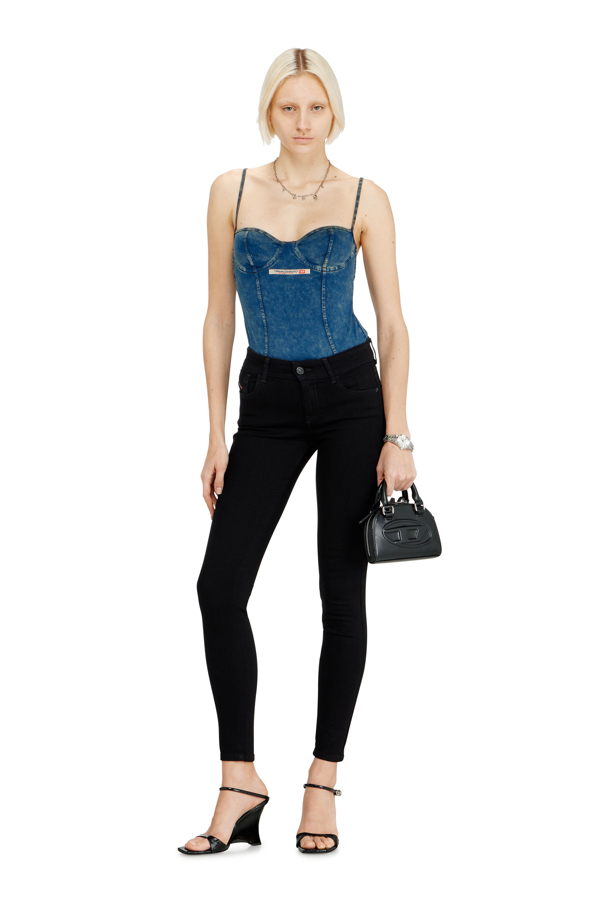 Diesel - Female's Skinny Jeans 2017 Slandy 069EF, ブラック/ダークグレー - 1