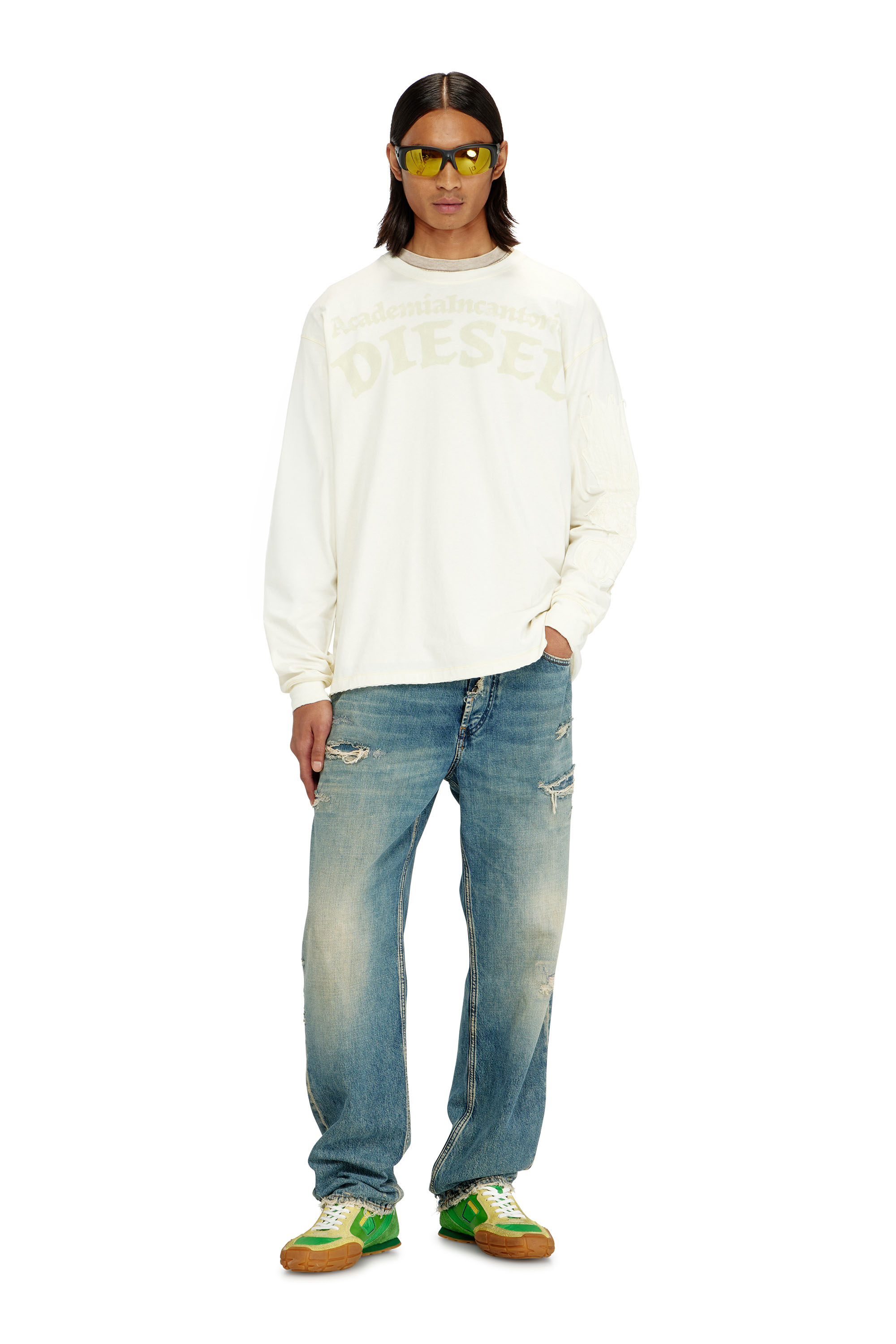 Diesel - T-NORM-LS-AA3, Male's 長袖Tシャツ in ホワイト - 2